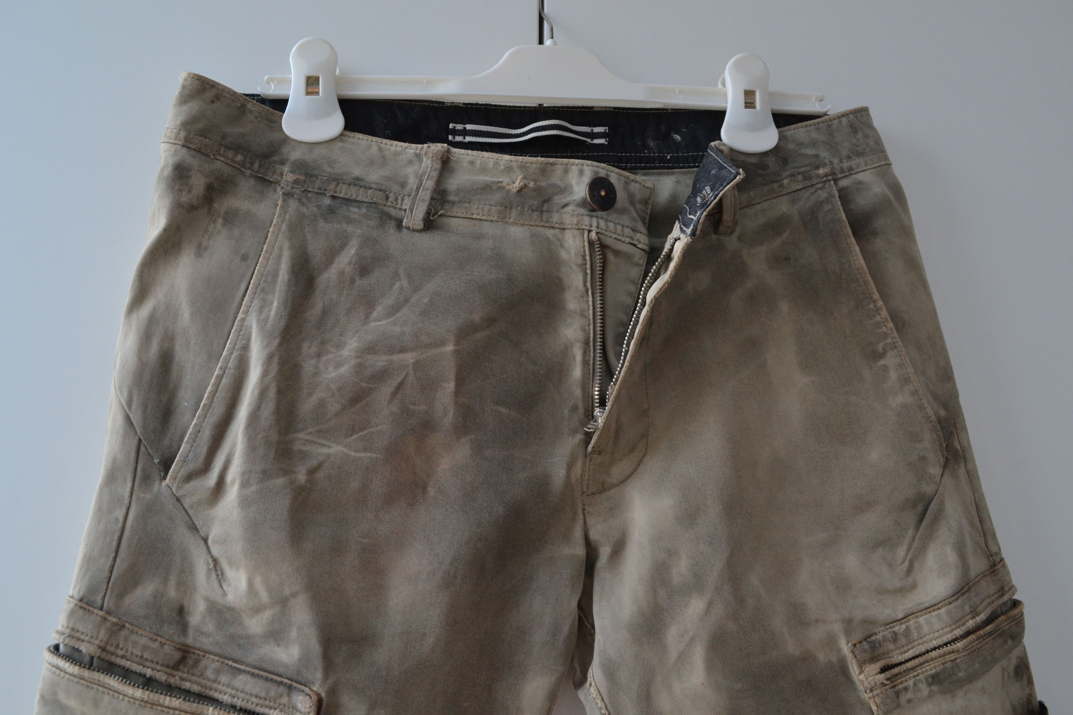 Stone Island STONE ISLAND Cargo Pants Cotton Distressed Trousers Size US 33 - 18 Thumbnail
