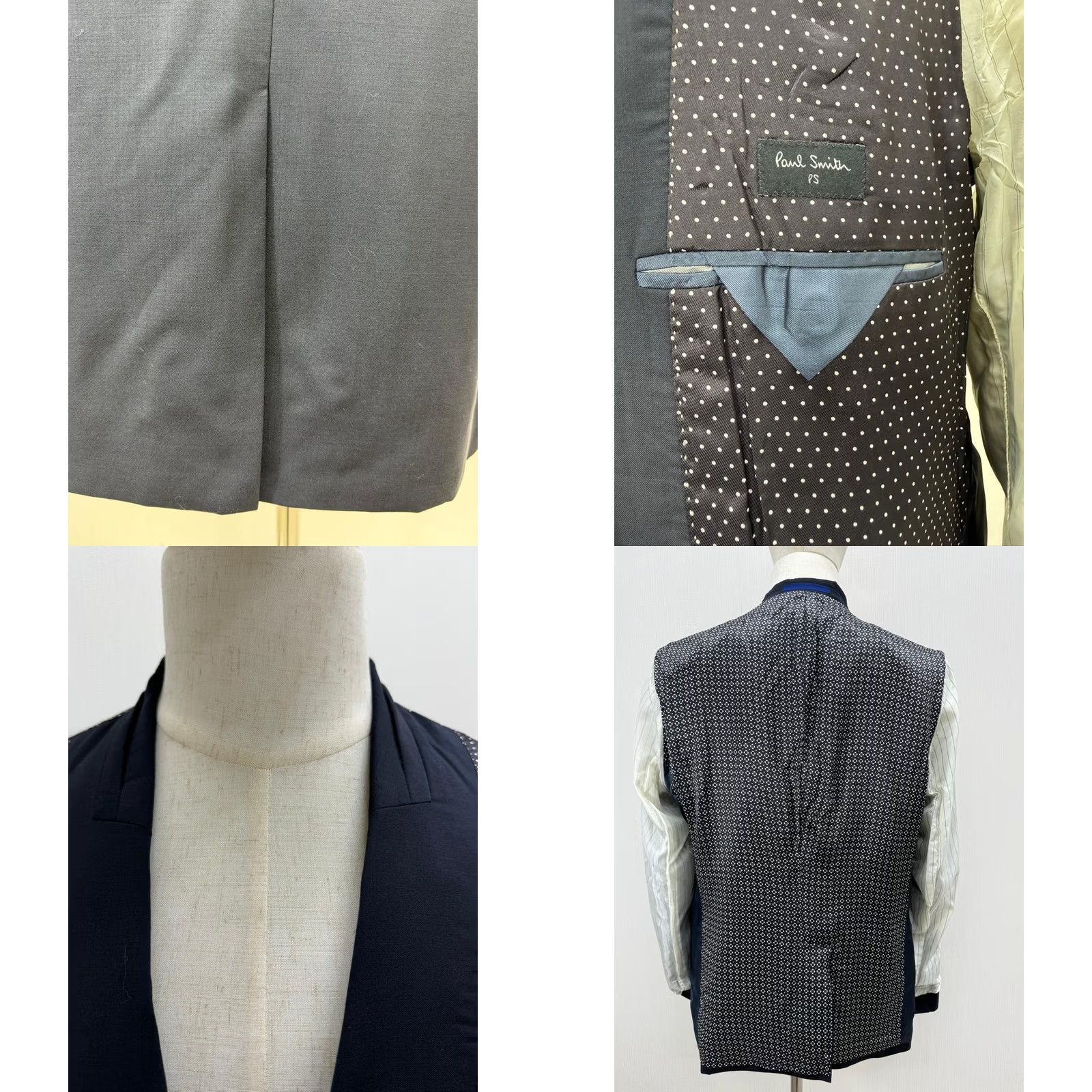Paul Smith VINTAGE Paul Smith Blazer Mens XL Blue Wool 90s Single-Breasted Notch Notch Lapel Structured Formal Casual Jacket - Blackout Full Title Size 46R - 9 Thumbnail