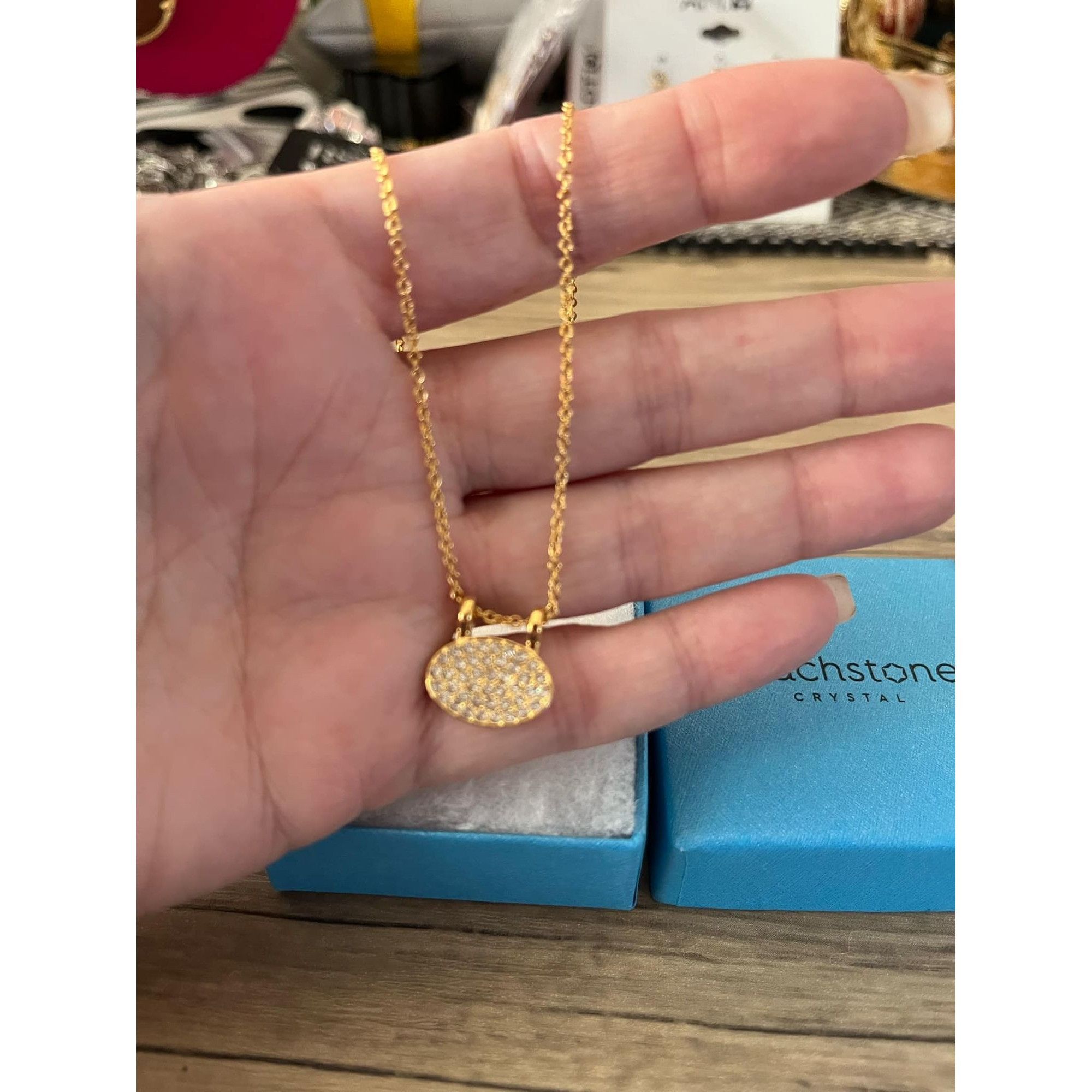 Other Touchstone Crystal by Swarovski Mini Disc Golden Touch Neckl Size ONE SIZE - 1 Thumbnail