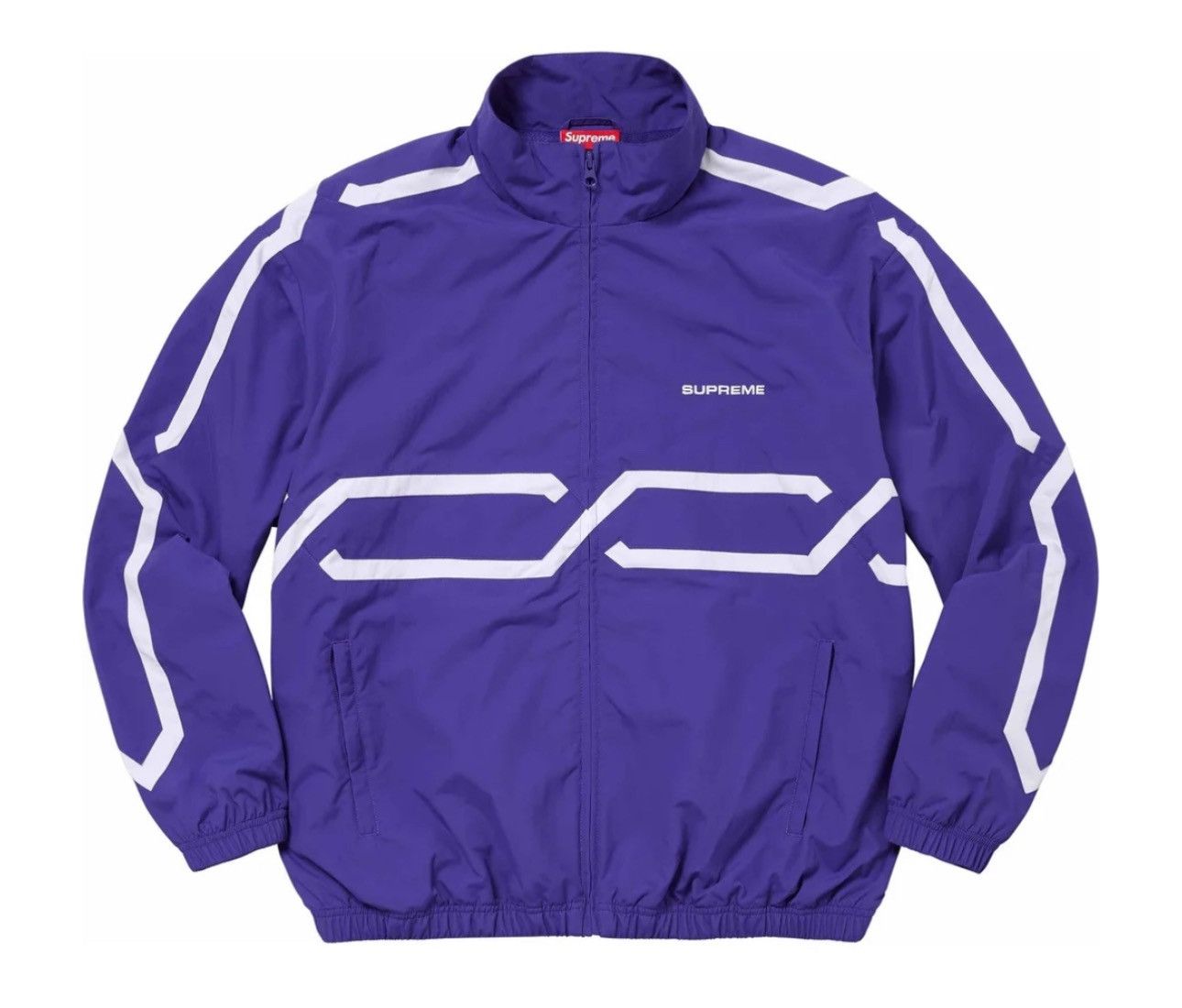 image of Supreme Inset Link Track Jacket in Purple, Men's (Size 2XL)