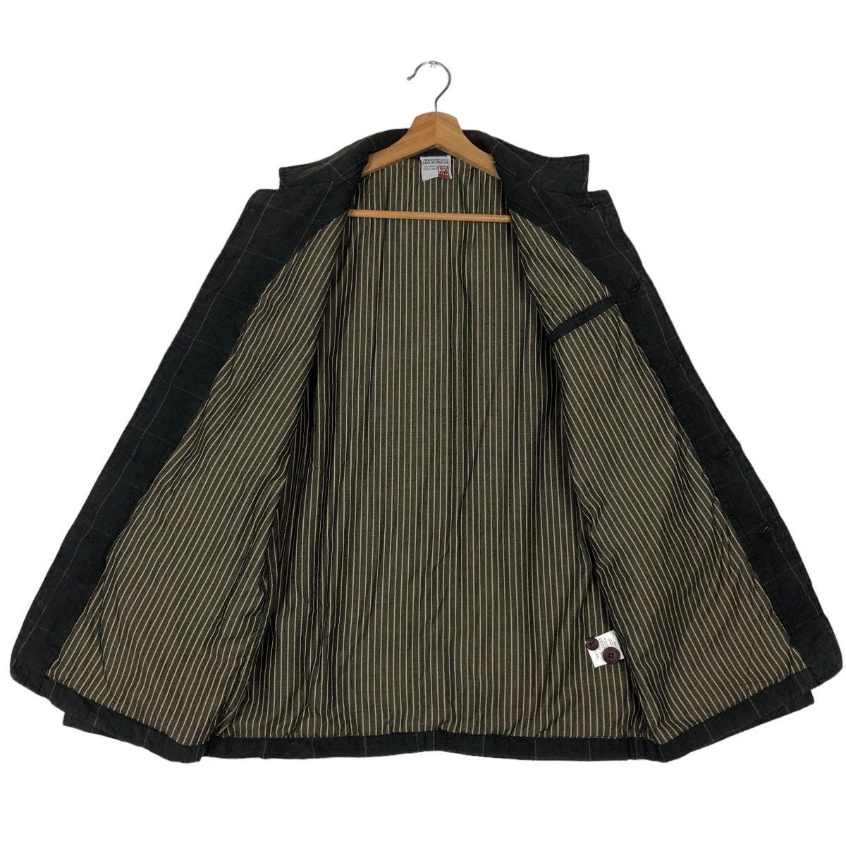Issey Miyake 🔥90’s Striped Chore Jacket Double Breast Jungle Storm Japan Size US M / EU 48-50 / 2 - 11 Thumbnail