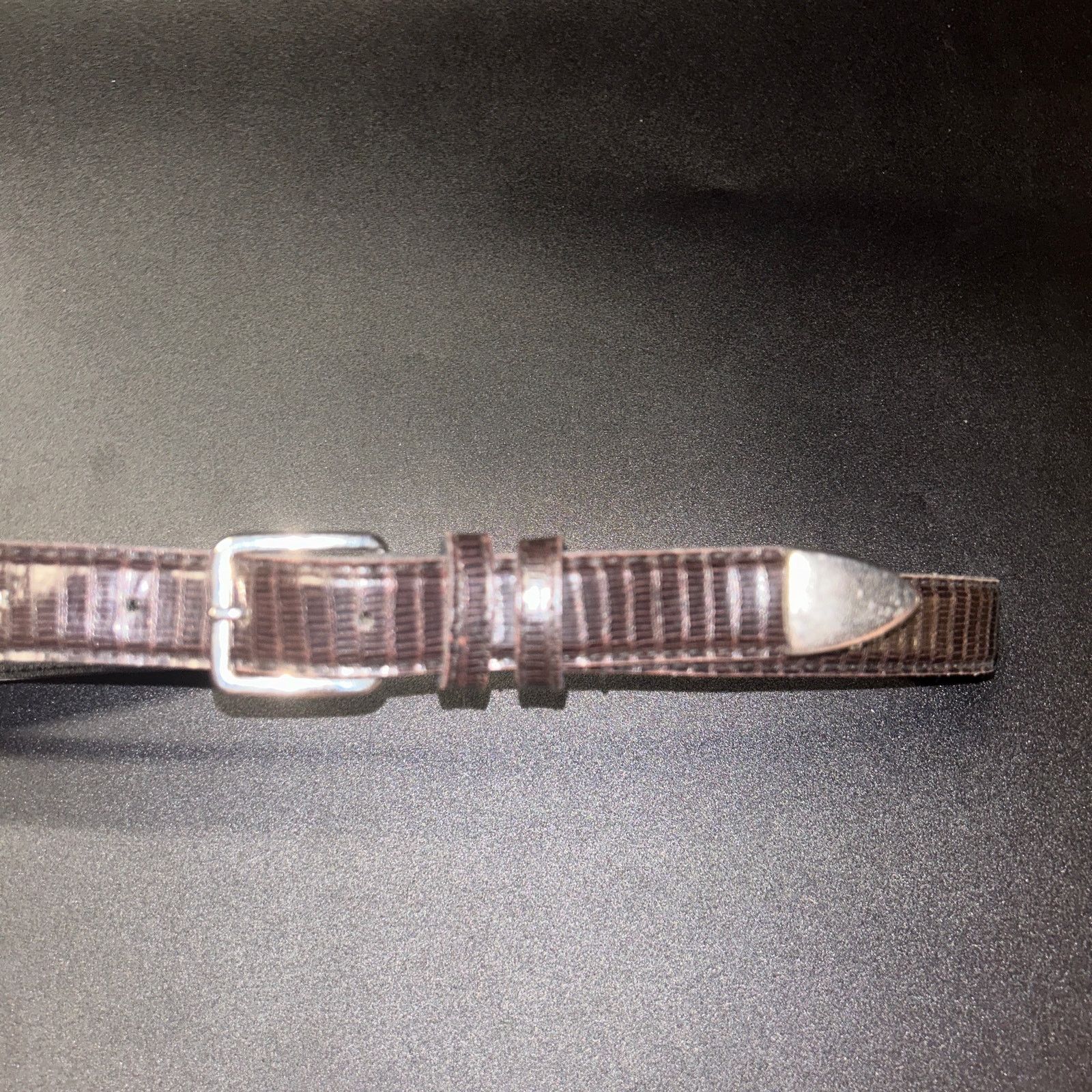 Other Brown Textured Faux Leather Gold-Tone Hardware Belt 37" Size ONE SIZE - 2 Thumbnail