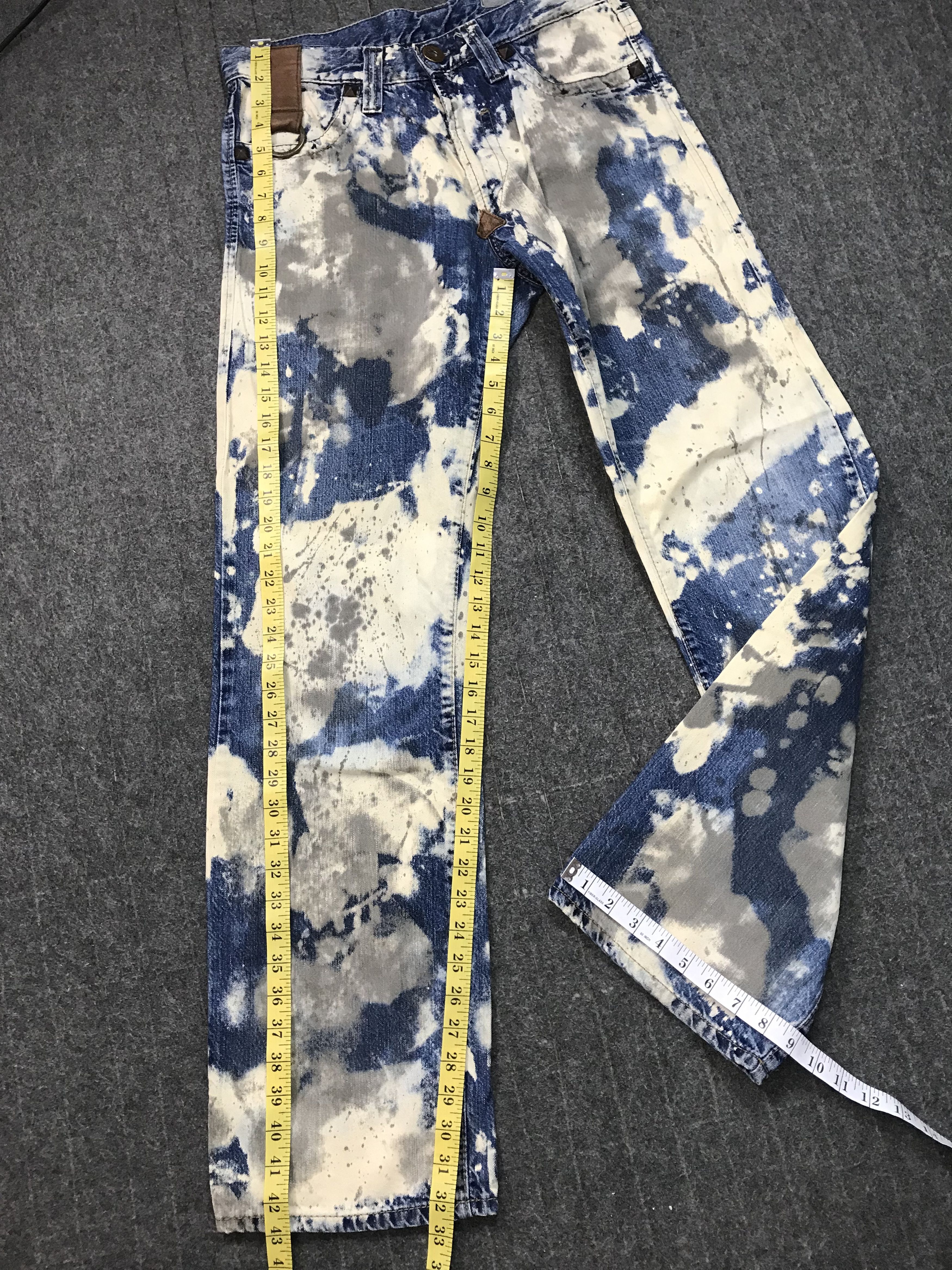 Other Distressed Ayor Bleach Pocessing Denim Jeans Straight Cut Size US 32 / EU 48 - 11 Thumbnail