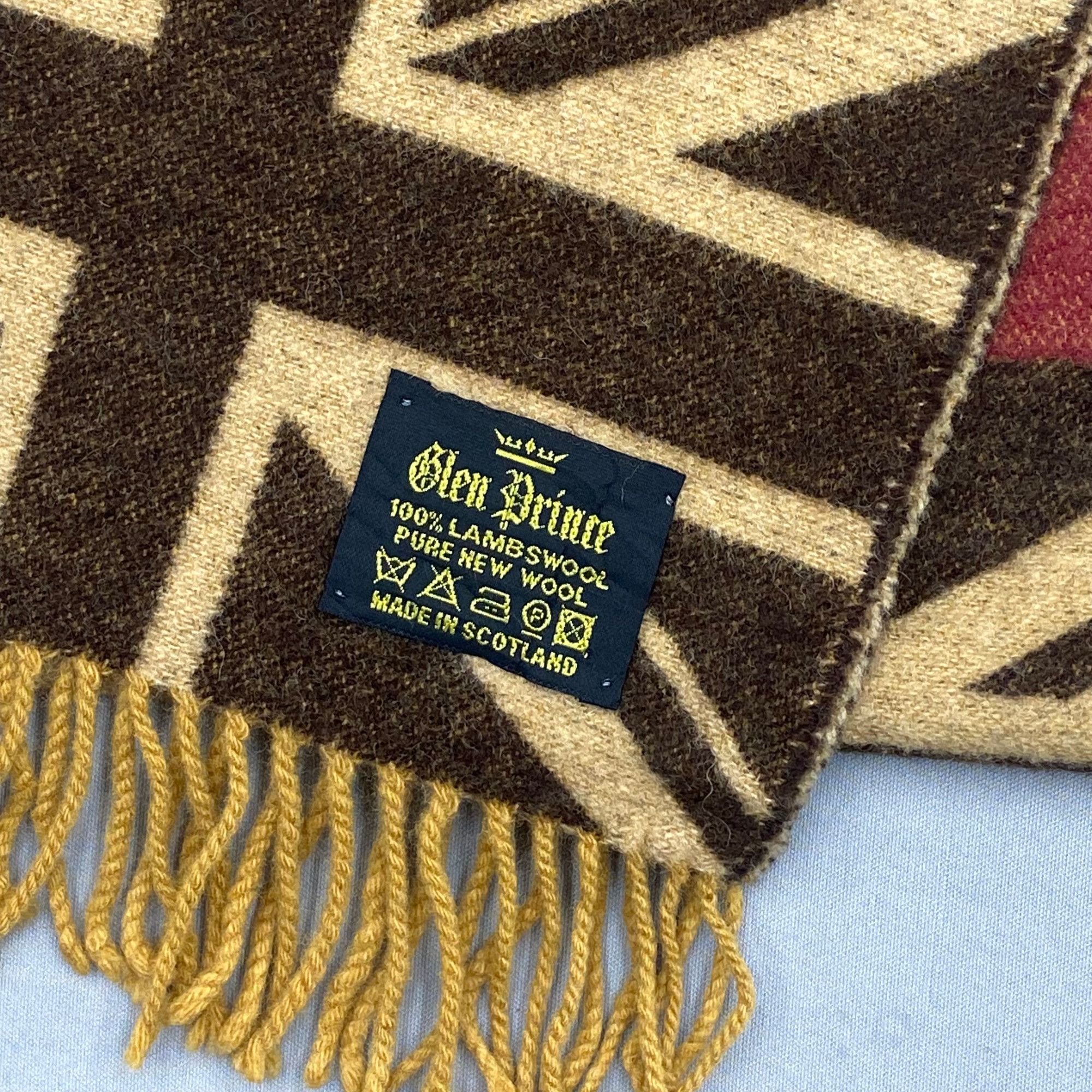 Japanese Brand Vintage Glen Prince Scarf Wool Union Jack Flag Winter Size ONE SIZE - 4 Thumbnail
