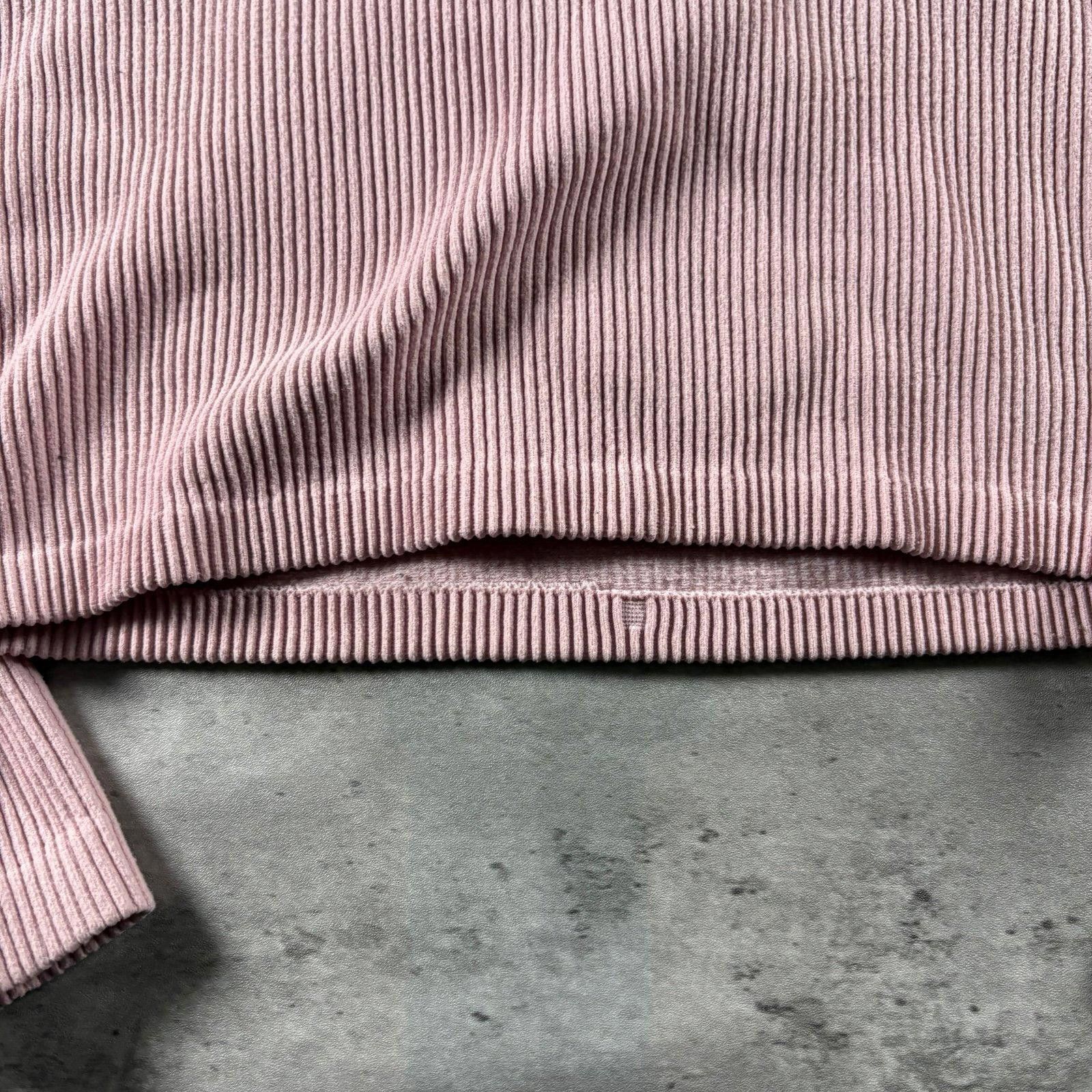 Zara Zara Pink Ribbed Square Neck Long Sleeve Crop Top Size S / US 4 / IT 40 - 4 Thumbnail