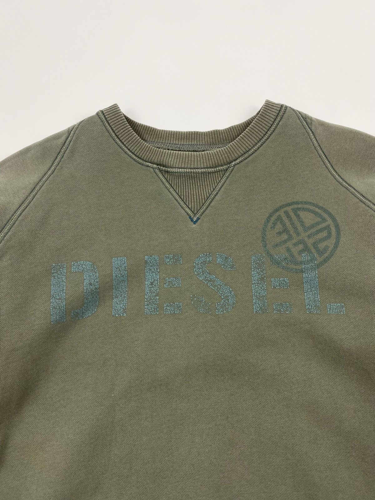 Diesel Y2K Vintage Diesel Khaki Green Spell Out Sweatshirt Size US M / EU 48-50 / 2 - 2 Thumbnail