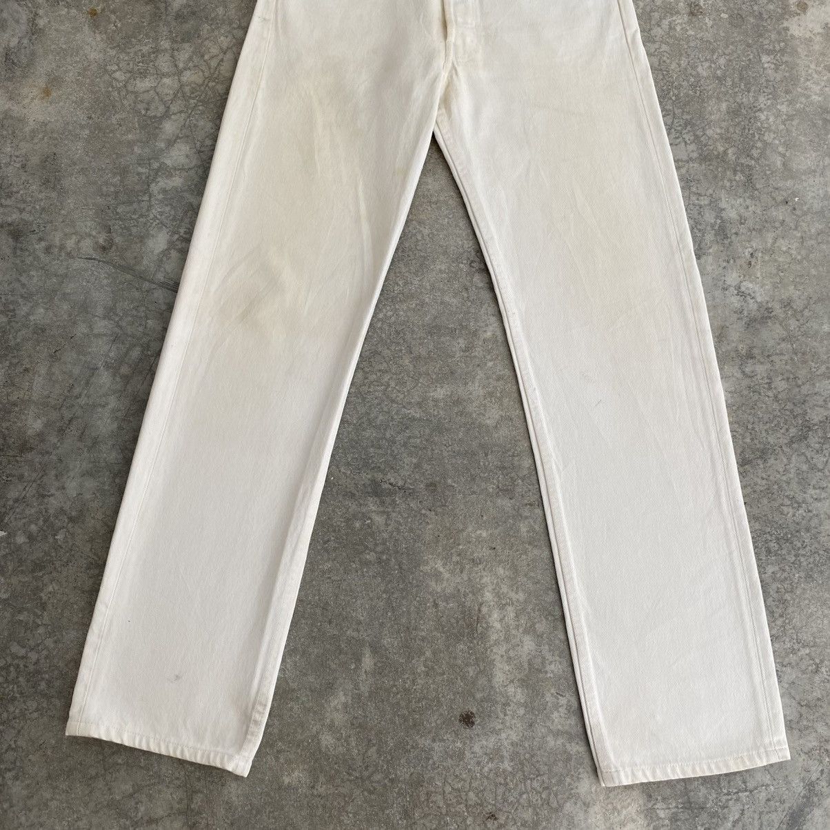 Levi's Size 30x31.5 Vintage 1994 Levis 501 White Denim Jeans Size US 30 / EU 46 - 4 Thumbnail