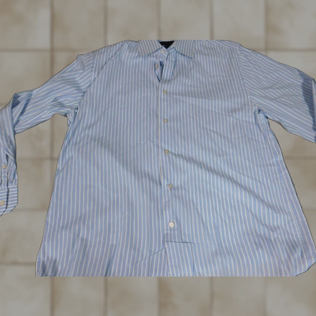 Express Express Mens Shirt Medium Blue striped button down stretch Size US M / EU 48-50 / 2 - 1 Thumbnail