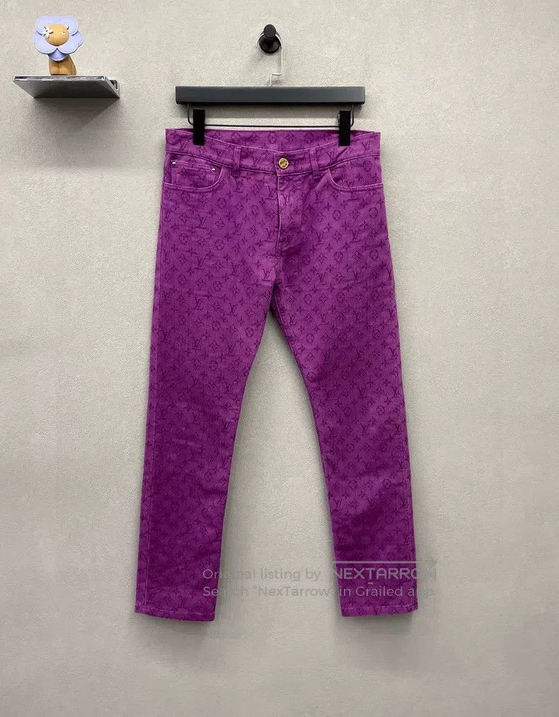 Louis Vuitton Louis Vuitton Full logo purple jeans Size US 30 / EU 46 - 1 Thumbnail