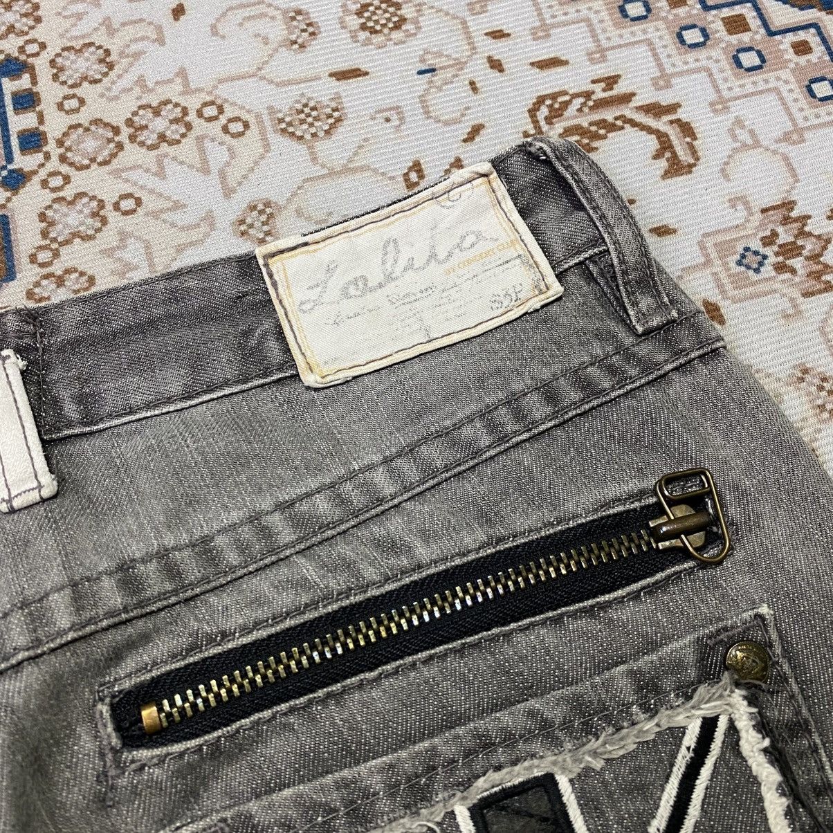 If Six Was Nine × Le Grande Bleu (L.G.B.) 2000s Y2K Lolita Jeans Crossback Grey Washed Jeans Size US 30 / EU 46 - 6 Thumbnail