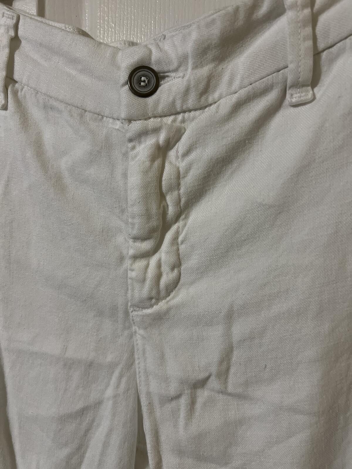 Other NYDJ Claire Linen Trouser White Straight Leg Pants 8 Size 30" / US 8 / IT 44 - 3 Thumbnail