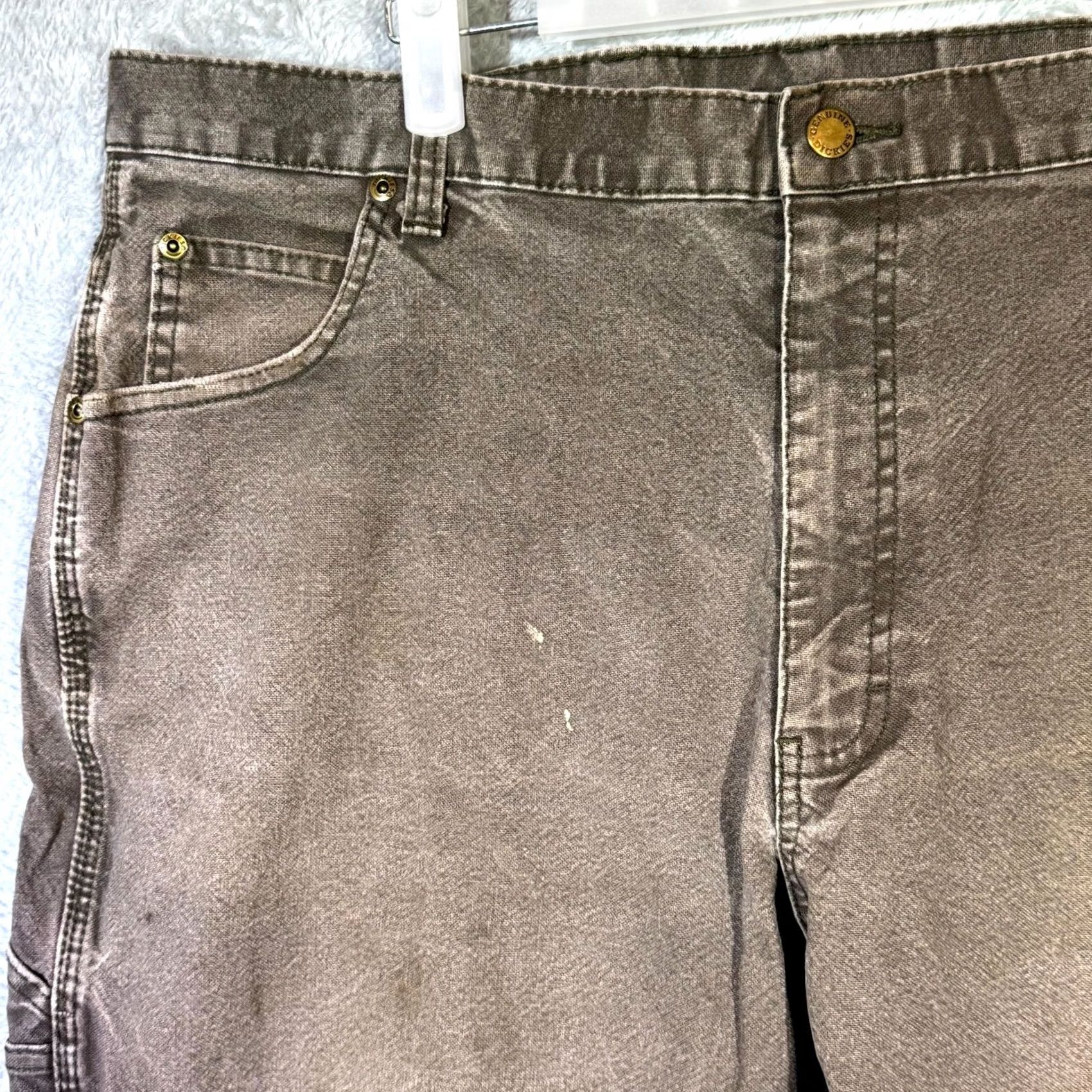 Dickies Dickies Carpenter Jeans Mens 38x32 Brown Denim Stretch Workwear Straight Leg Size US 38 / EU 54 - 3 Thumbnail