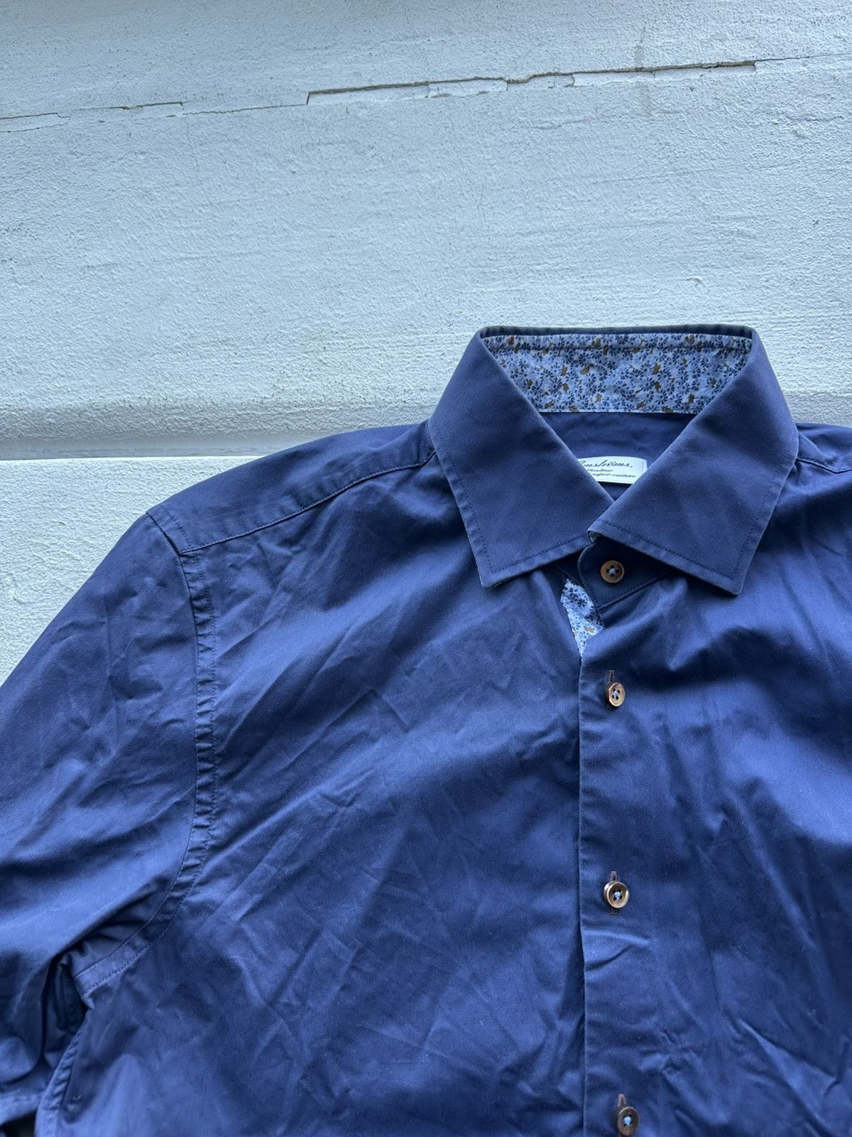 Strenstroms 🚨Stenstroms Men 15 1/2 39 M Casual Shirt blue luxury flowers Size US M / EU 48-50 / 2 - 3 Thumbnail