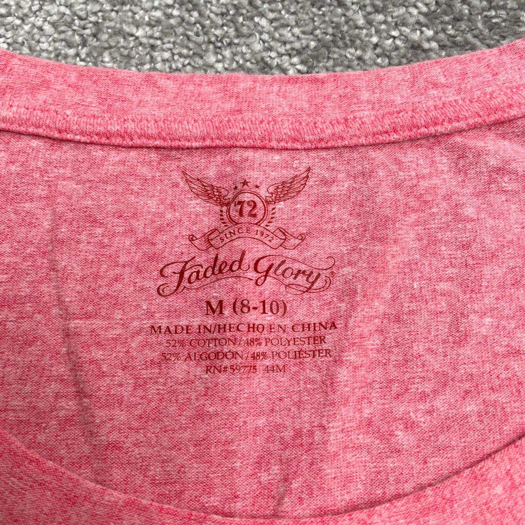 Faded Glory Faded Glory Basic T-Shirt Womens Medium Pink Round Neck Short Sleeve Pocket Tee Size M / US 6-8 / IT 42-44 - 6 Thumbnail