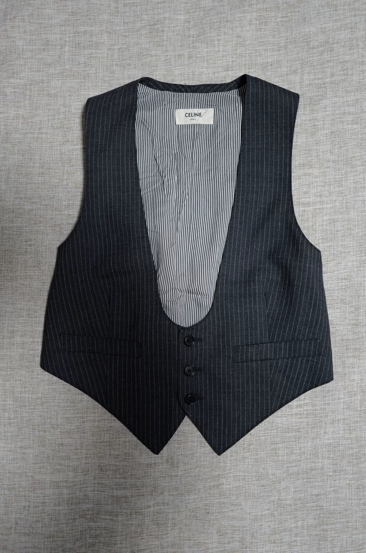 Celine celine striped wool vest size 38 Size M / US 6-8 / IT 42-44 - 1 Thumbnail
