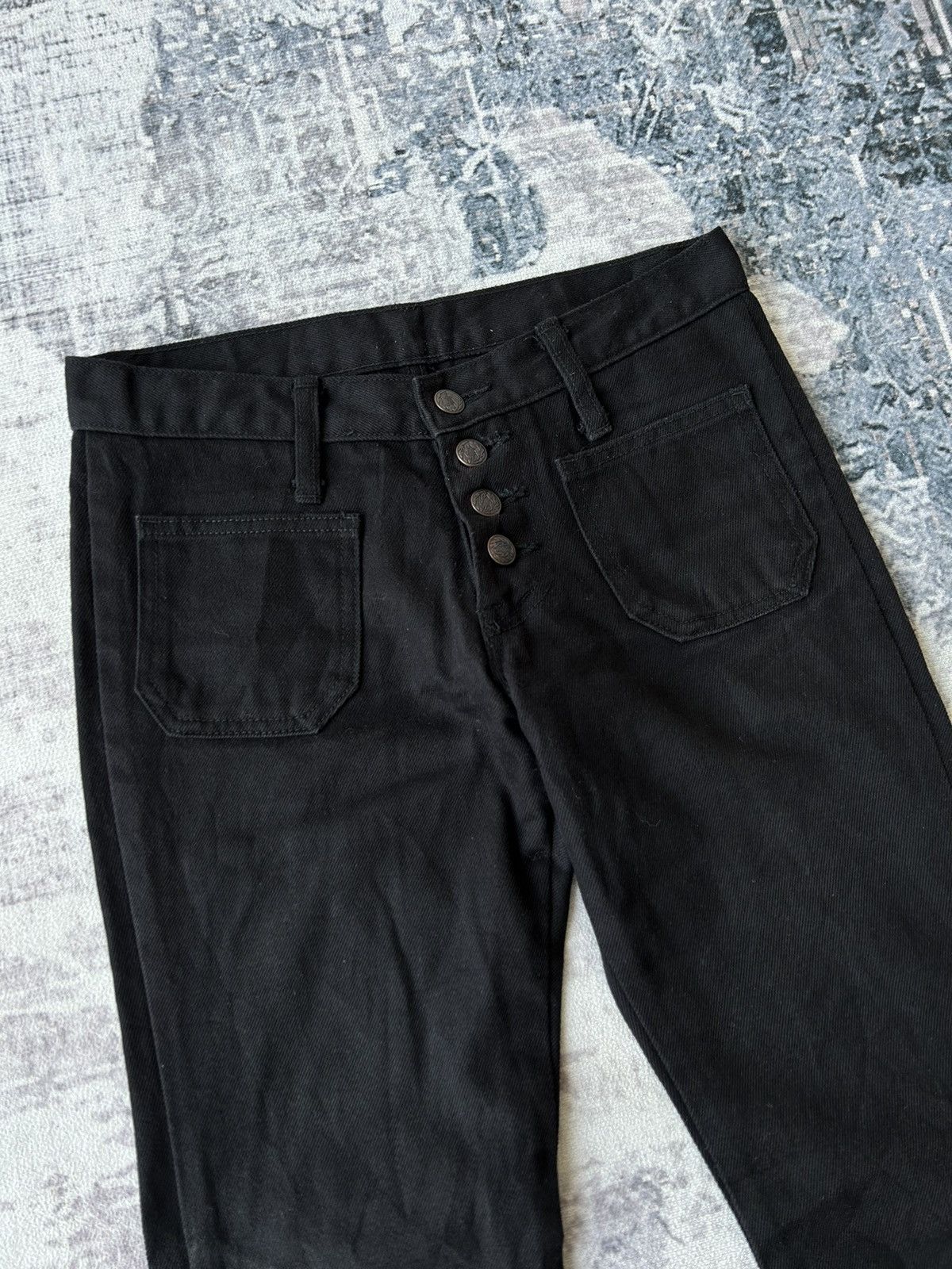 If Six Was Nine Super Flared Button Punk Jeans Size US 28 / EU 44 - 5 Thumbnail