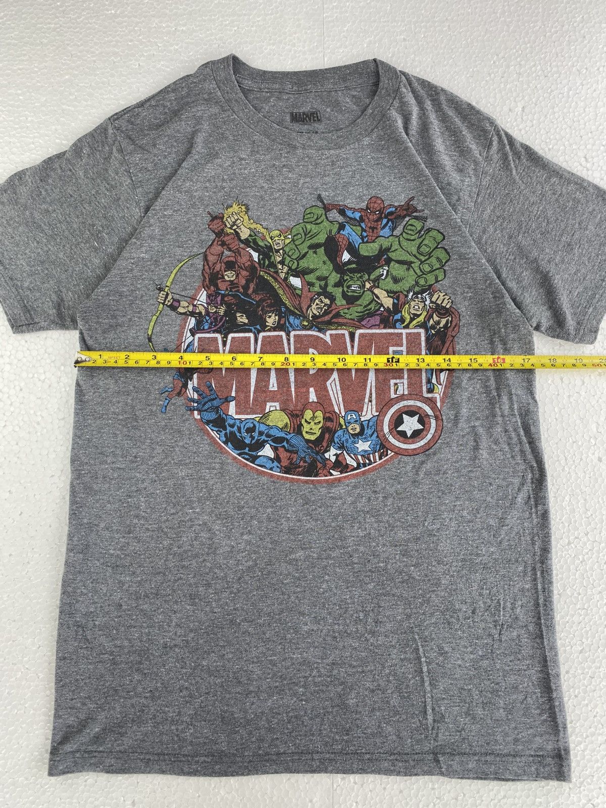 Anime × Marvel Comics × Vintage Marvel Comic Collage Of Superhero Avengers tshirt (B15) Size US S / EU 44-46 / 1 - 5 Thumbnail
