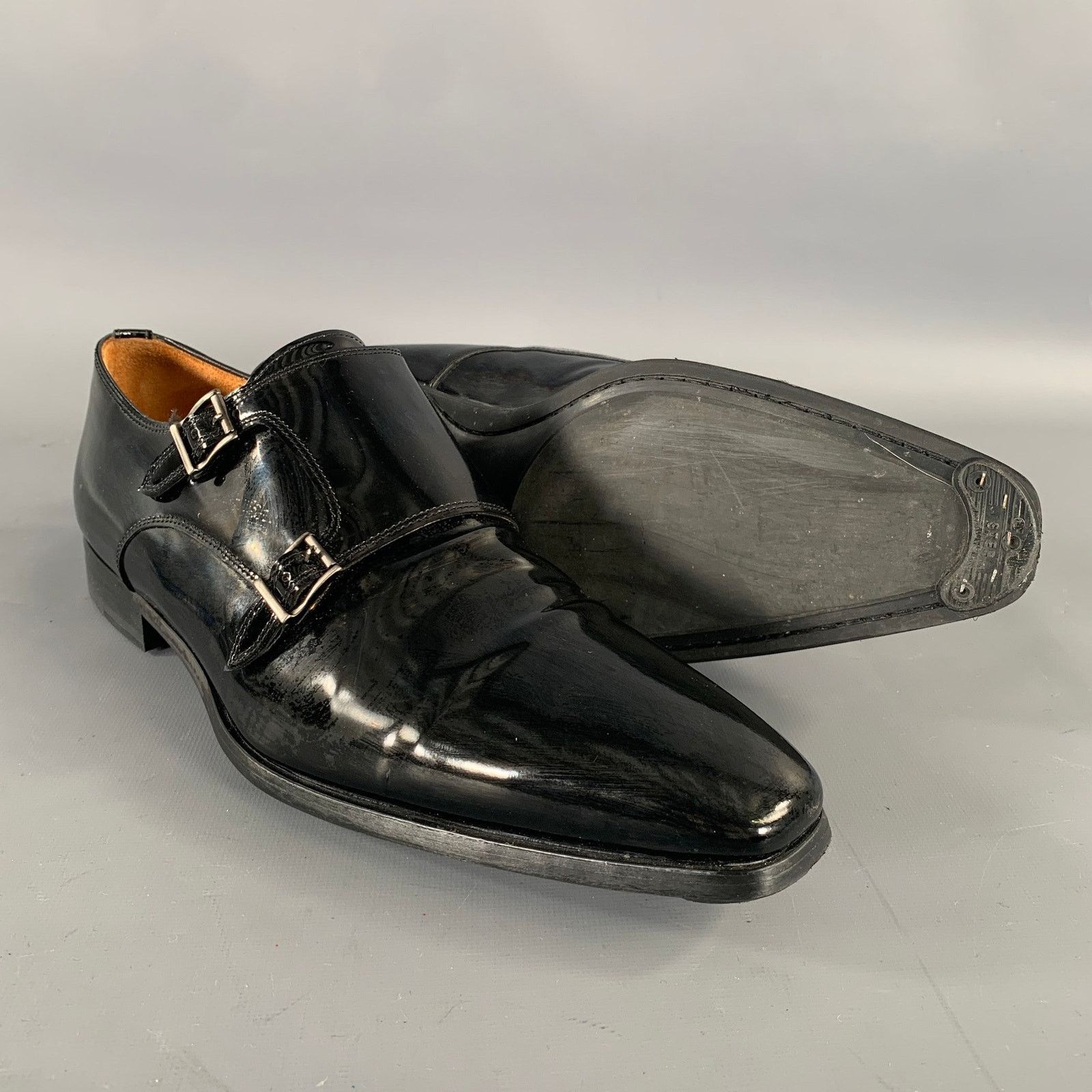 Magnanni MAGNANNI Size 10 Black Patent Leather Monk Strap Loafers Size US 10 / EU 43 - 5 Thumbnail