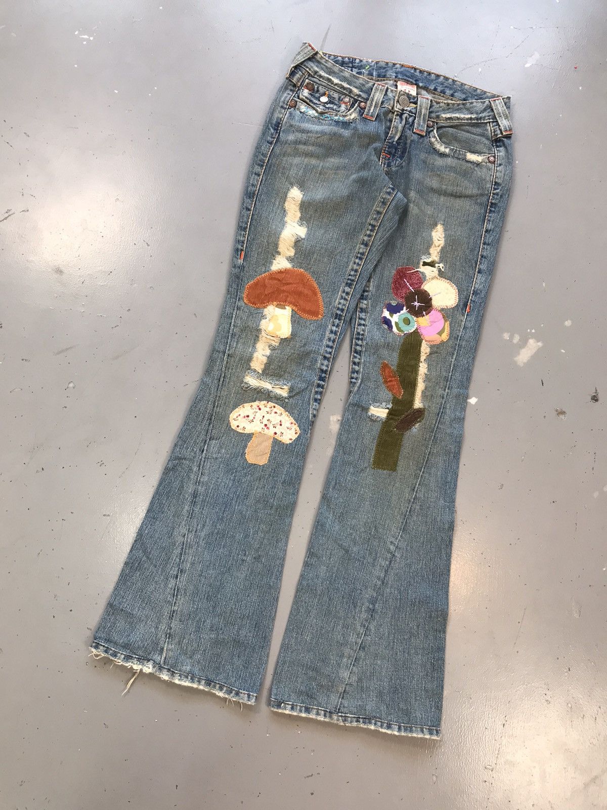 True Religion × Vintage Vintage true religion 🍄‍🟫 patch work bootcut denim Size 28" / US 6 / IT 42 - 2 Thumbnail