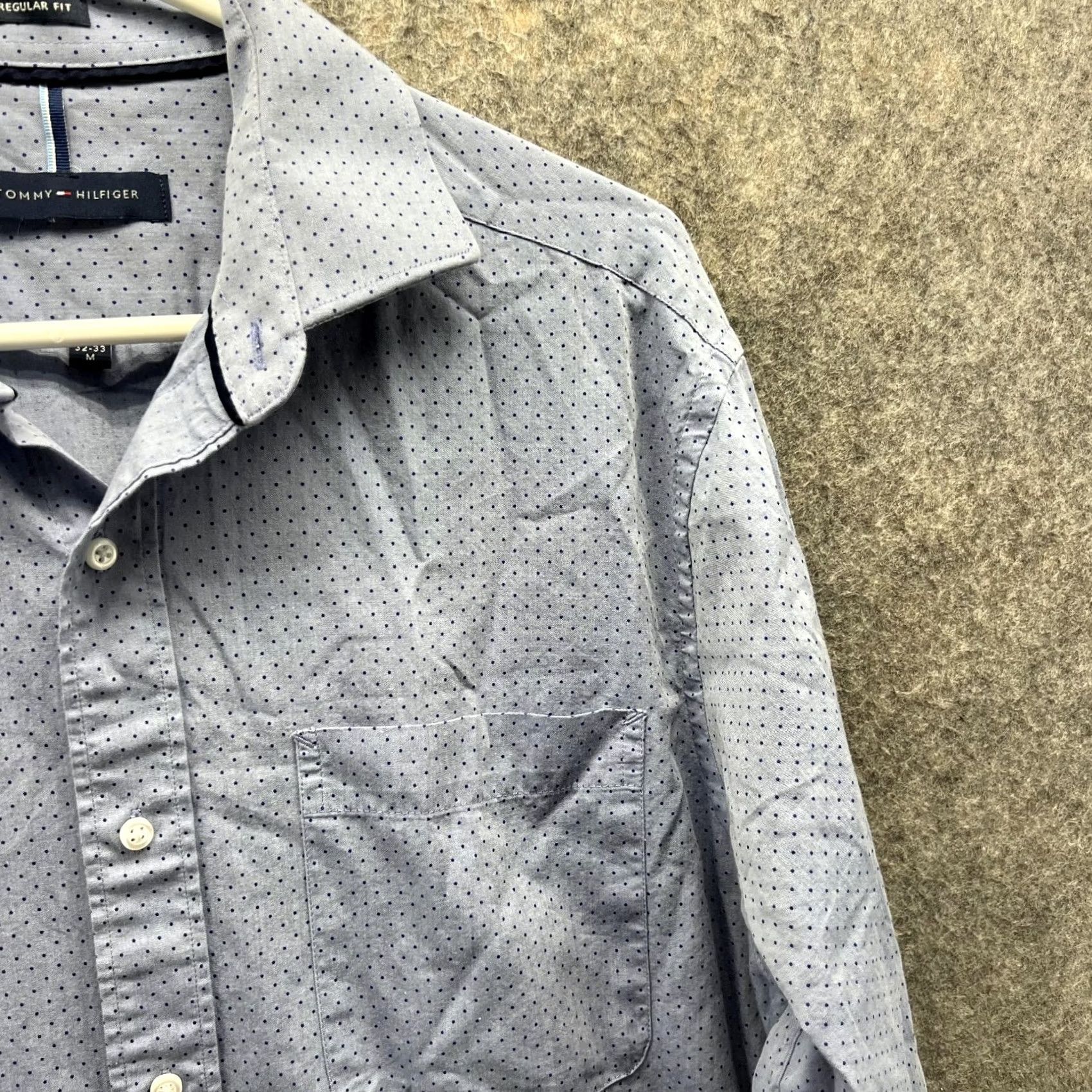 Tommy Hilfiger VINTAGE? No. Tommy Hilfiger Shirt Men Medium Adult Blue Casual Button-Down Polka Dot 42 in Chest Regular Size US M / EU 48-50 / 2 - 4 Thumbnail