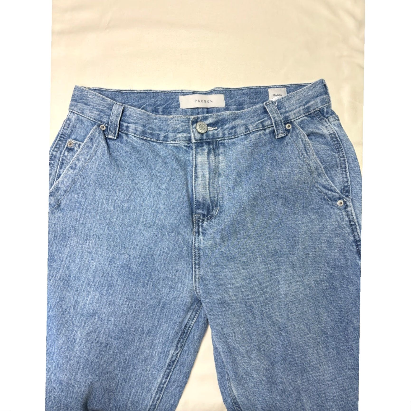 Pacsun PacSun Baggy Carpenter Jeans Women's 29x30 Light Wash Utility Pockets Wide Leg Size 29" - 2 Thumbnail