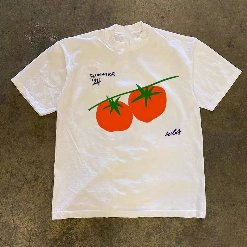 Japanese Brand Washed vintage tomato print cotton t-shirt Size US M / EU 48-50 / 2 - 1 Thumbnail