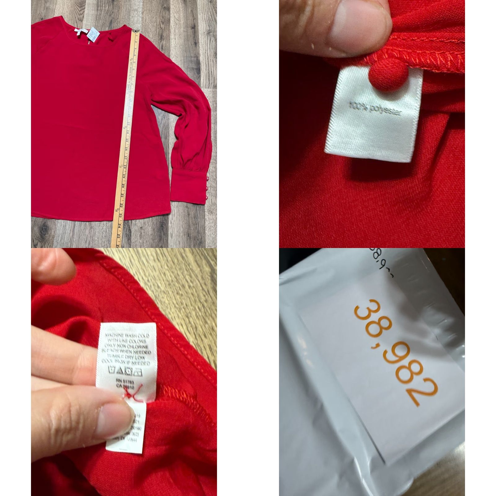 Vintage Maurices Blouse Women's Size Small Red Long Sleeve NWT Shirt Regular Womens Size S / US 4 / IT 40 - 8 Thumbnail