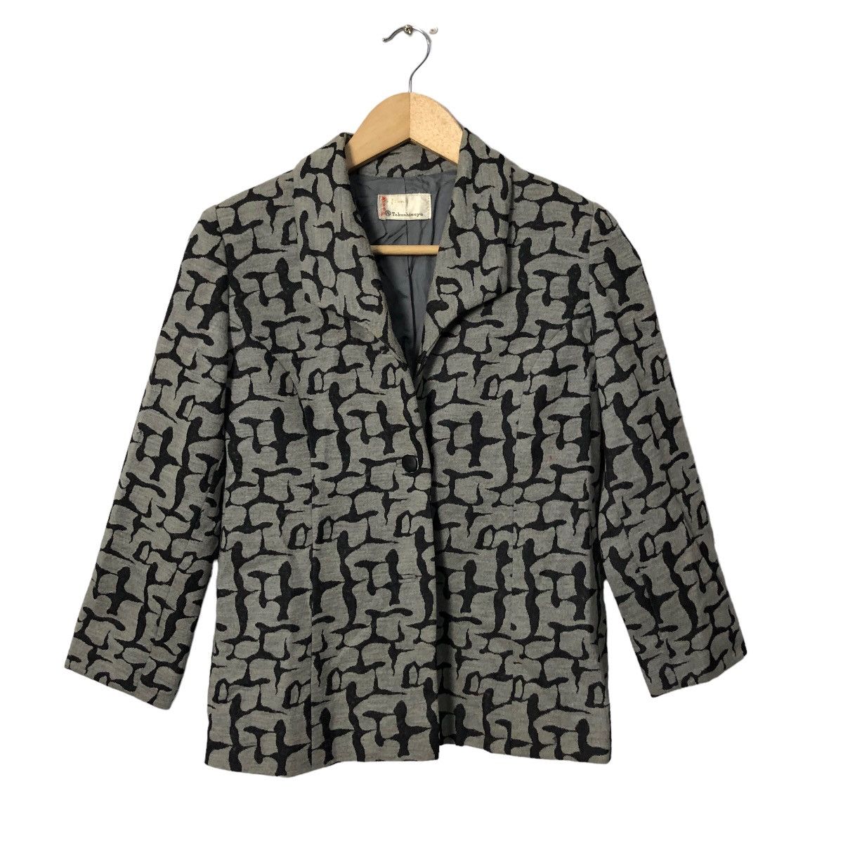 image of Print All Over Me x Vintage Takashimaya Fullprint Jacket in Grey/Black, Women's (Size XS)