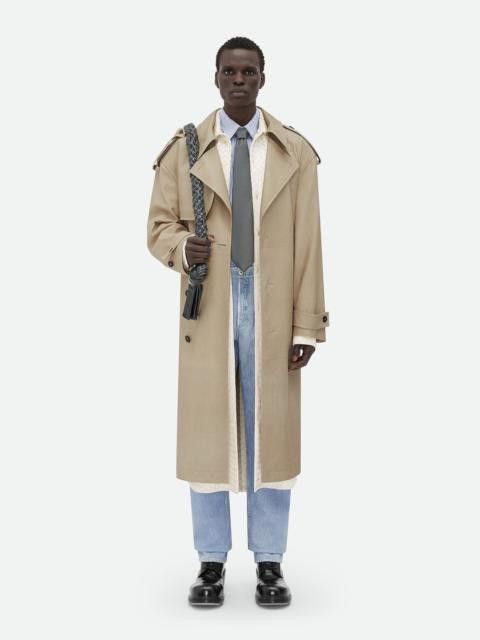 Bottega Veneta printed leather mouline twill trench Size US M / EU 48-50 / 2 - 1 Thumbnail