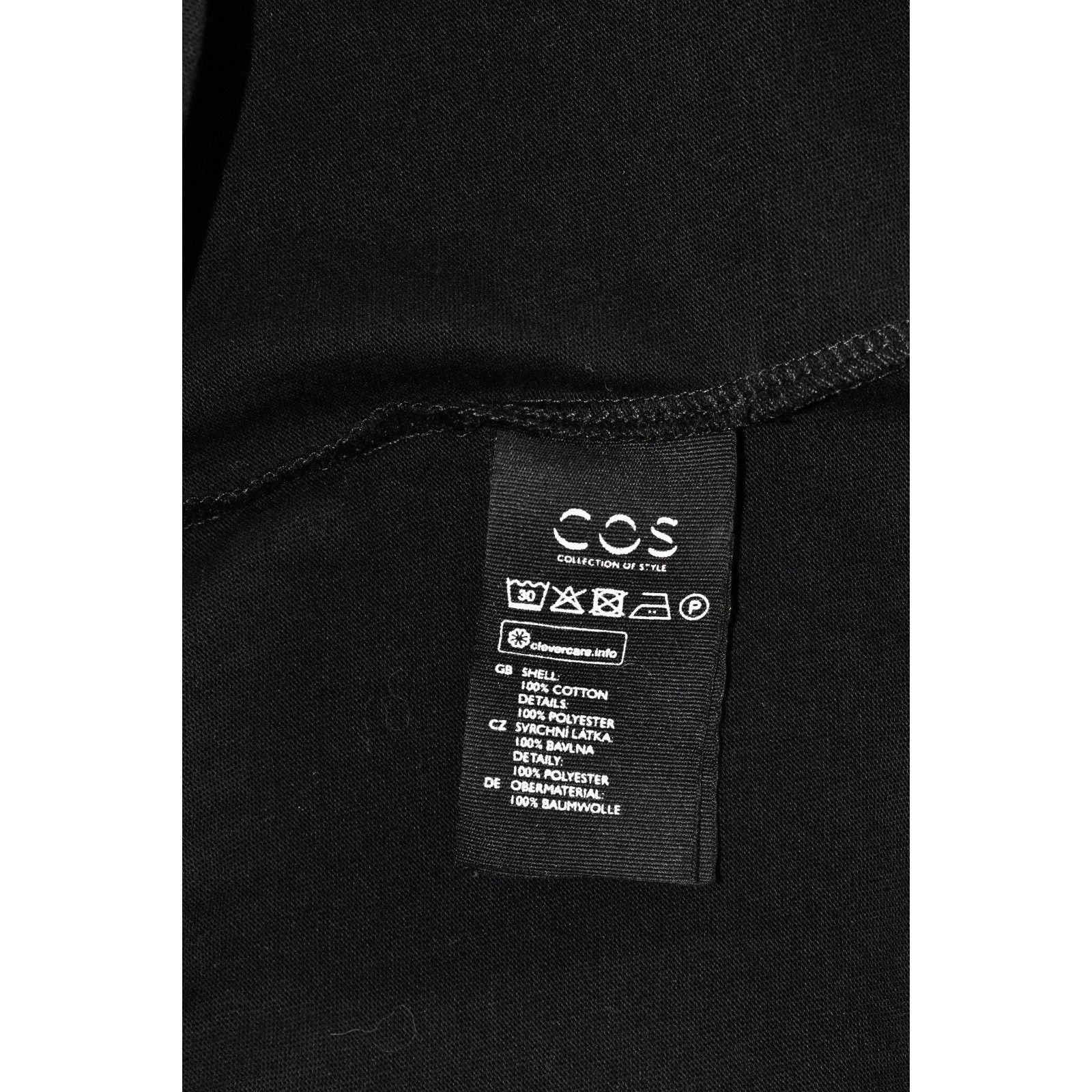 Cos COS Black Cotton Short Sleeve Ruffle Bow Mini Dress Size L Size L / US 10 / IT 46 - 6 Thumbnail