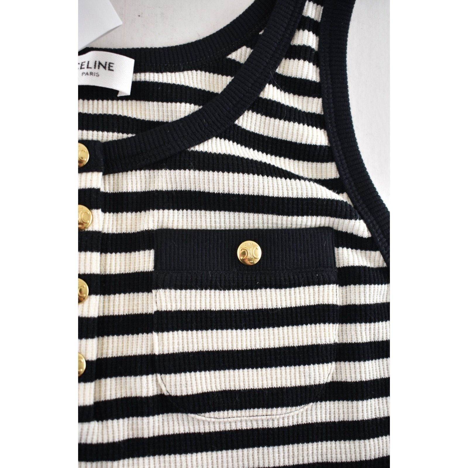 Celine Celine Mariniere Striped Cotton Jersey Tank Top Shirt XL Size XL / US 12-14 / IT 48-50 - 9 Thumbnail