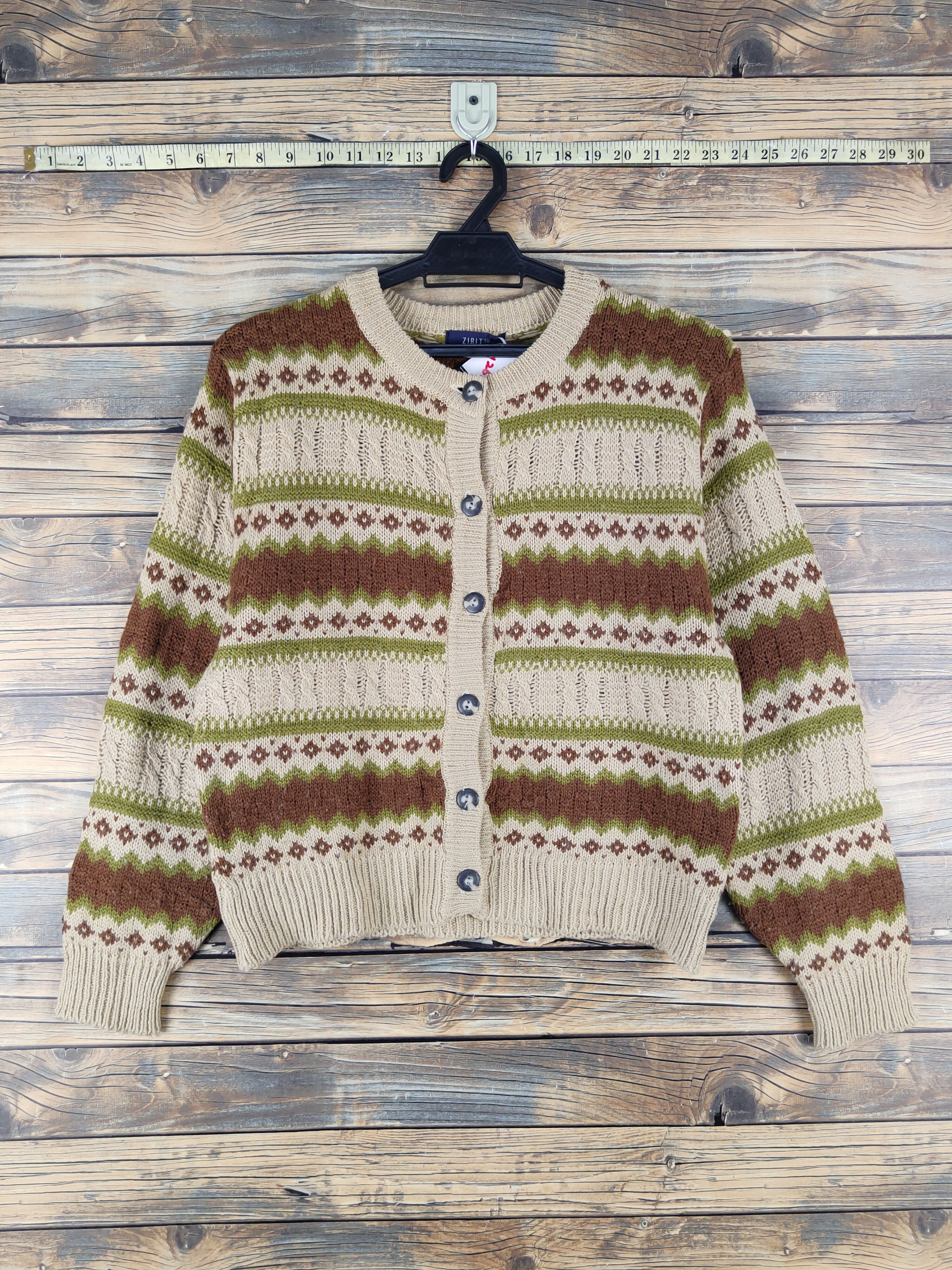 Zibitto Brown Knitwear Cardigan Crop Tops #W1261
