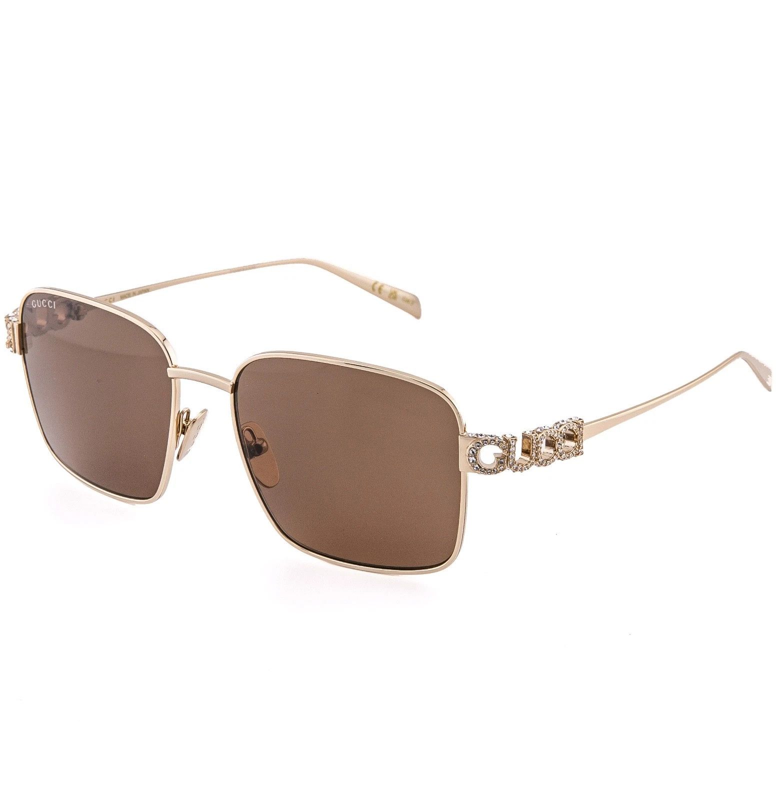 Gucci GUCCI 1937 Gg1937S Gold Brown Crystal Logo Metal 002 Size ONE SIZE - 4 Thumbnail
