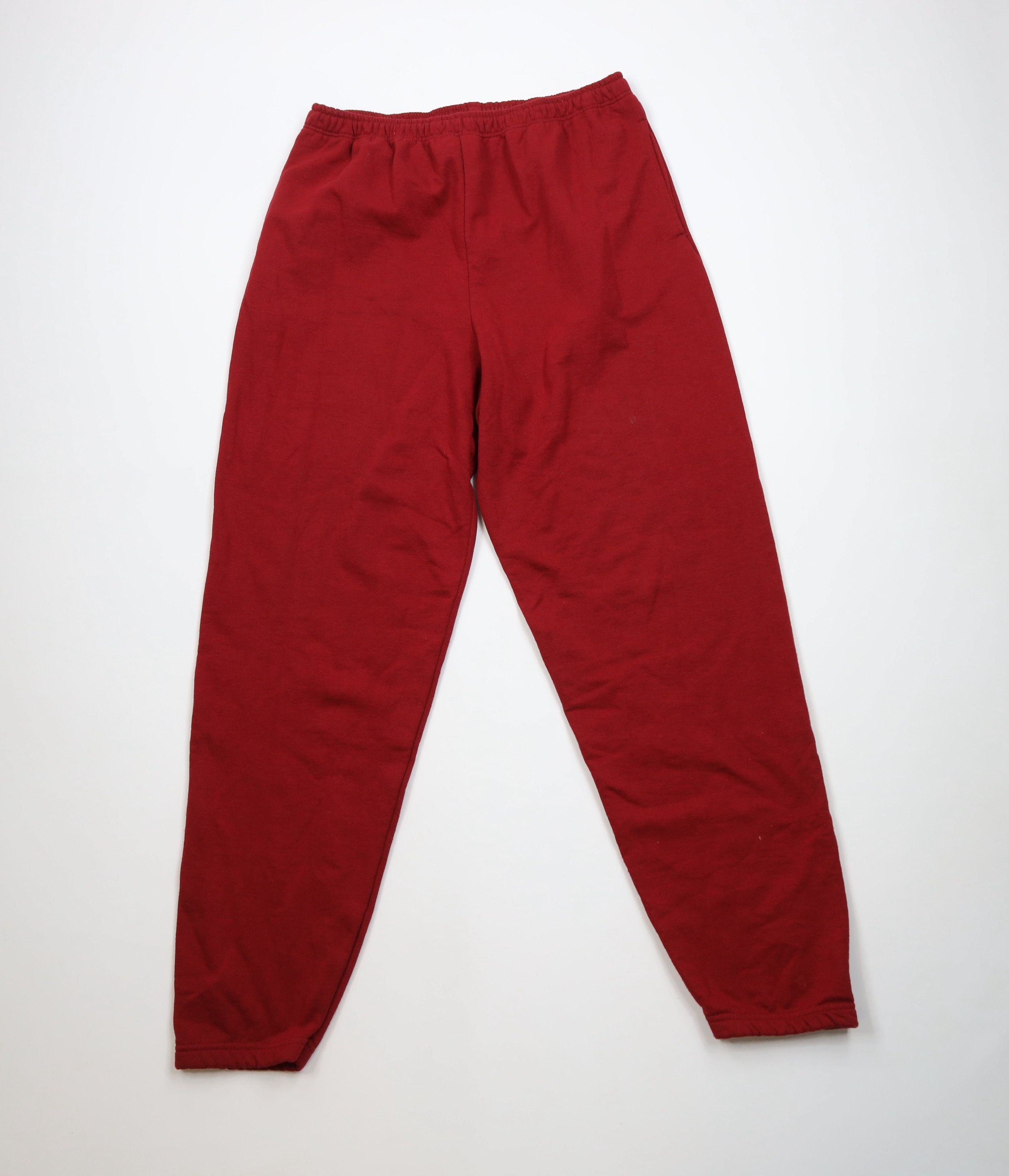 Vintage Vintage 90s Streetwear Blank Sweatpants Joggers Pants Red Size US 36 / EU 52 - 1 Thumbnail