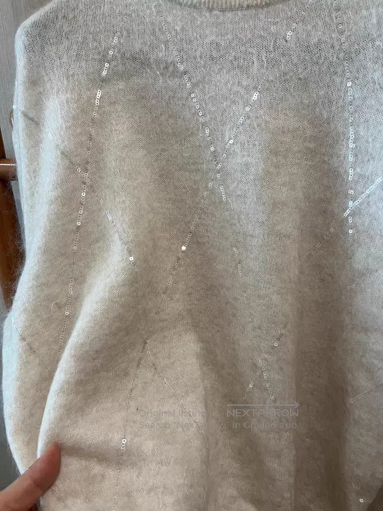 Brunello Cucinelli Brunello Cucinelli Diamond-shaped sequined knitted sweater Size S / US 4 / IT 40 - 5 Thumbnail