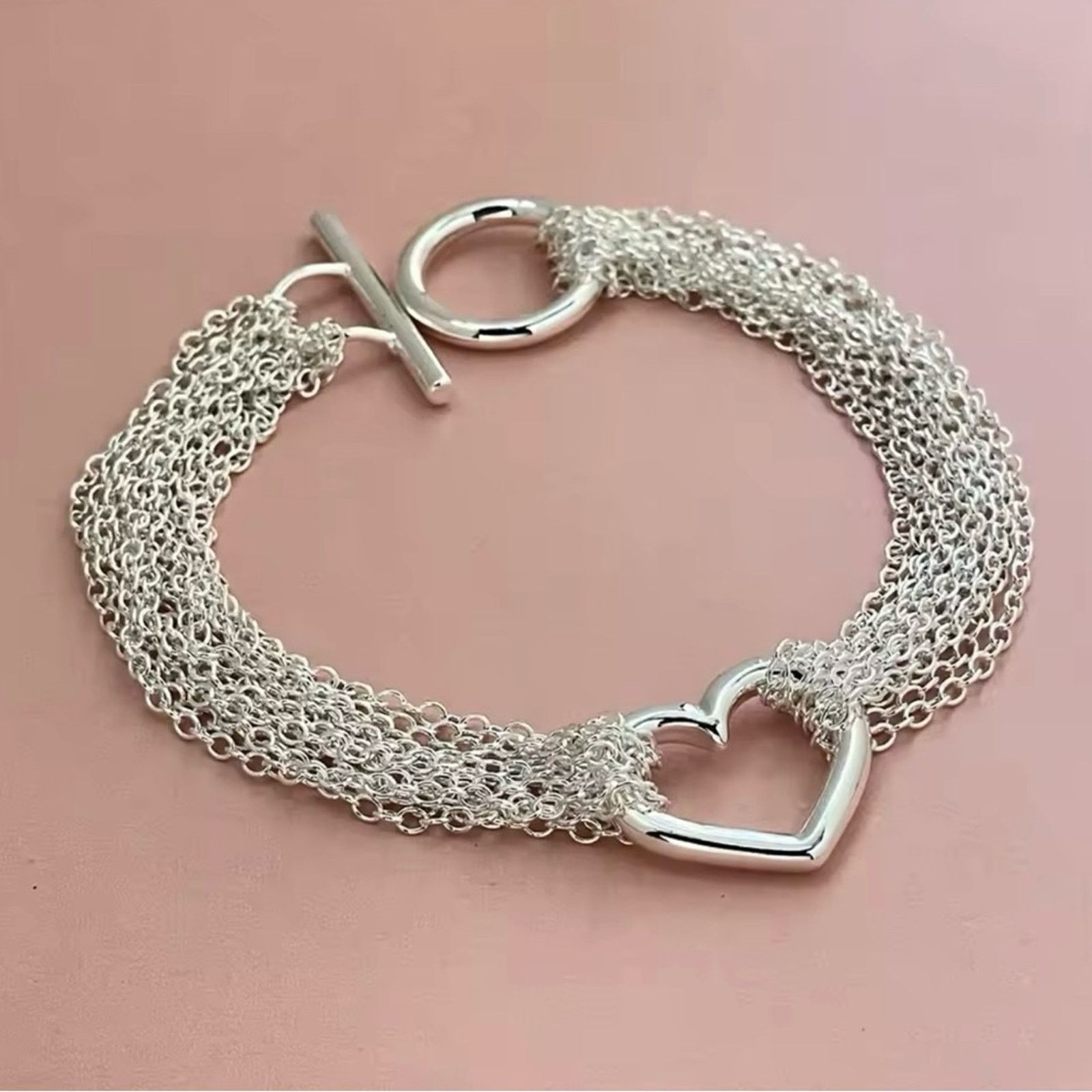 Other Sterling Silver Tassel Heart Bracelet Size ONE SIZE - 2 Thumbnail