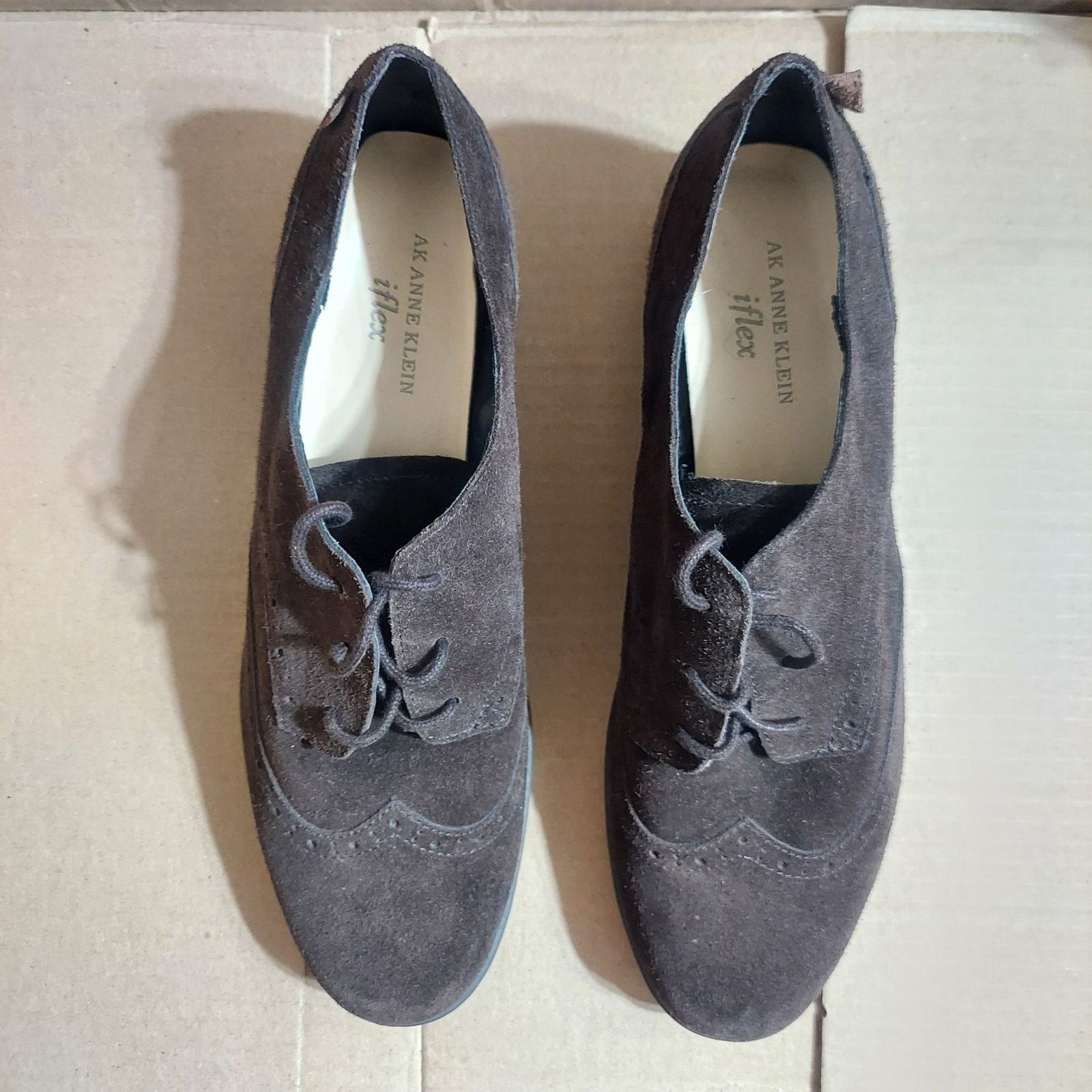 Anne Klein Anne Klein iFlex Women's US 9.5 M Brown Suede Oxfords NWOT Size US 9.5 / IT 39.5 - 7 Thumbnail