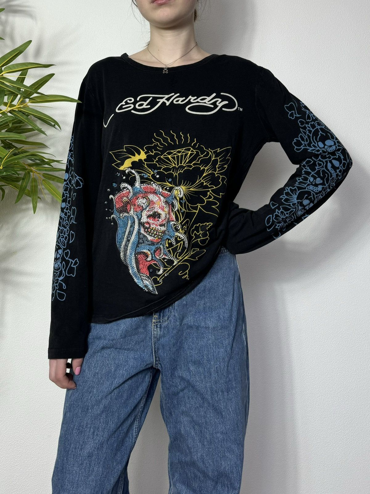 Ed Hardy VINTAGE ED HARDY PRINTED LONGSLIVE Size XL / US 12-14 / IT 48-50 - 1 Thumbnail
