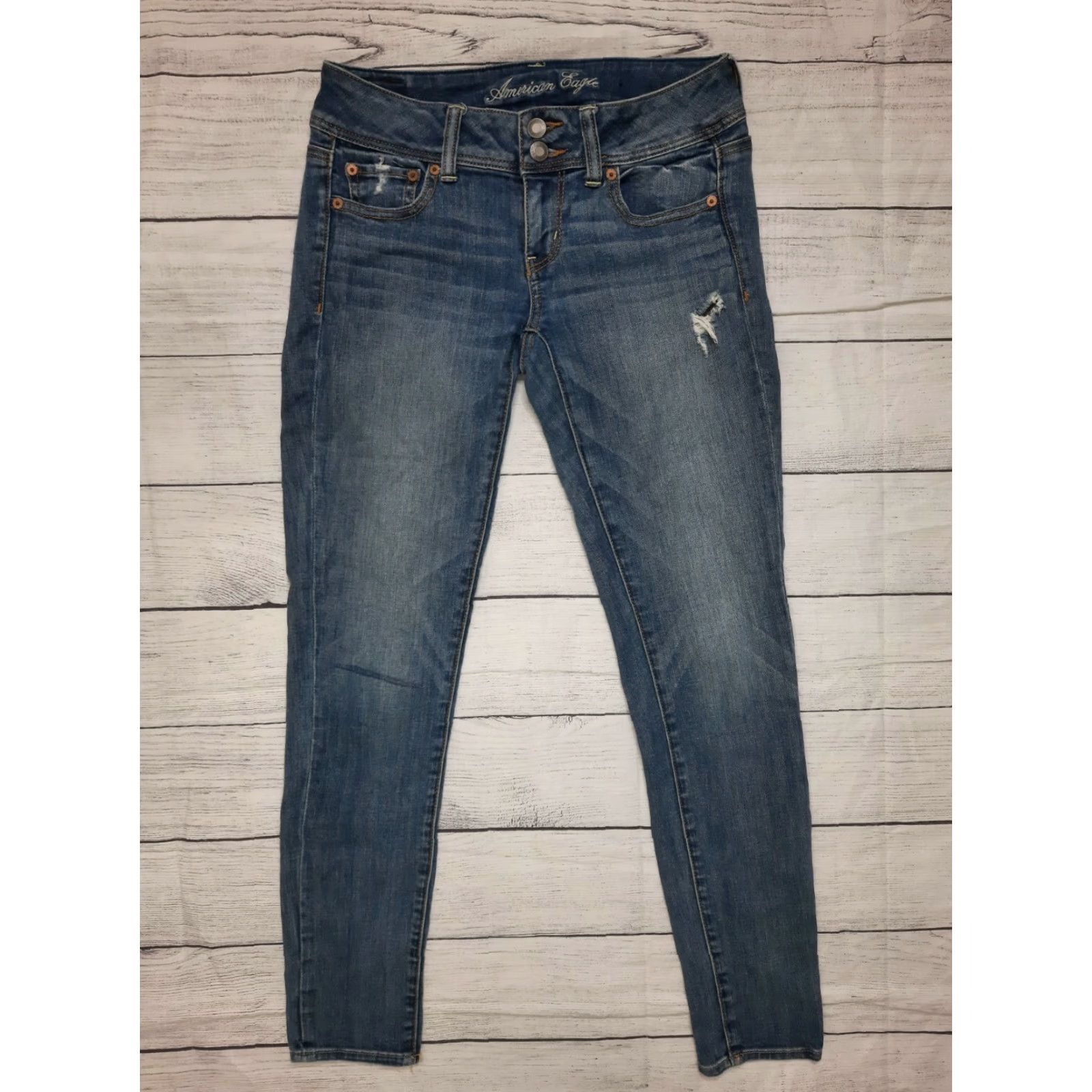 American Eagle Outfitters American Eagle Outfitters Jeans Skinny Denim Stretch 27x29 4 Adults Womens Dark Blue Jeans Stretch Size 27" / US 4 / IT 40 - 7 Thumbnail