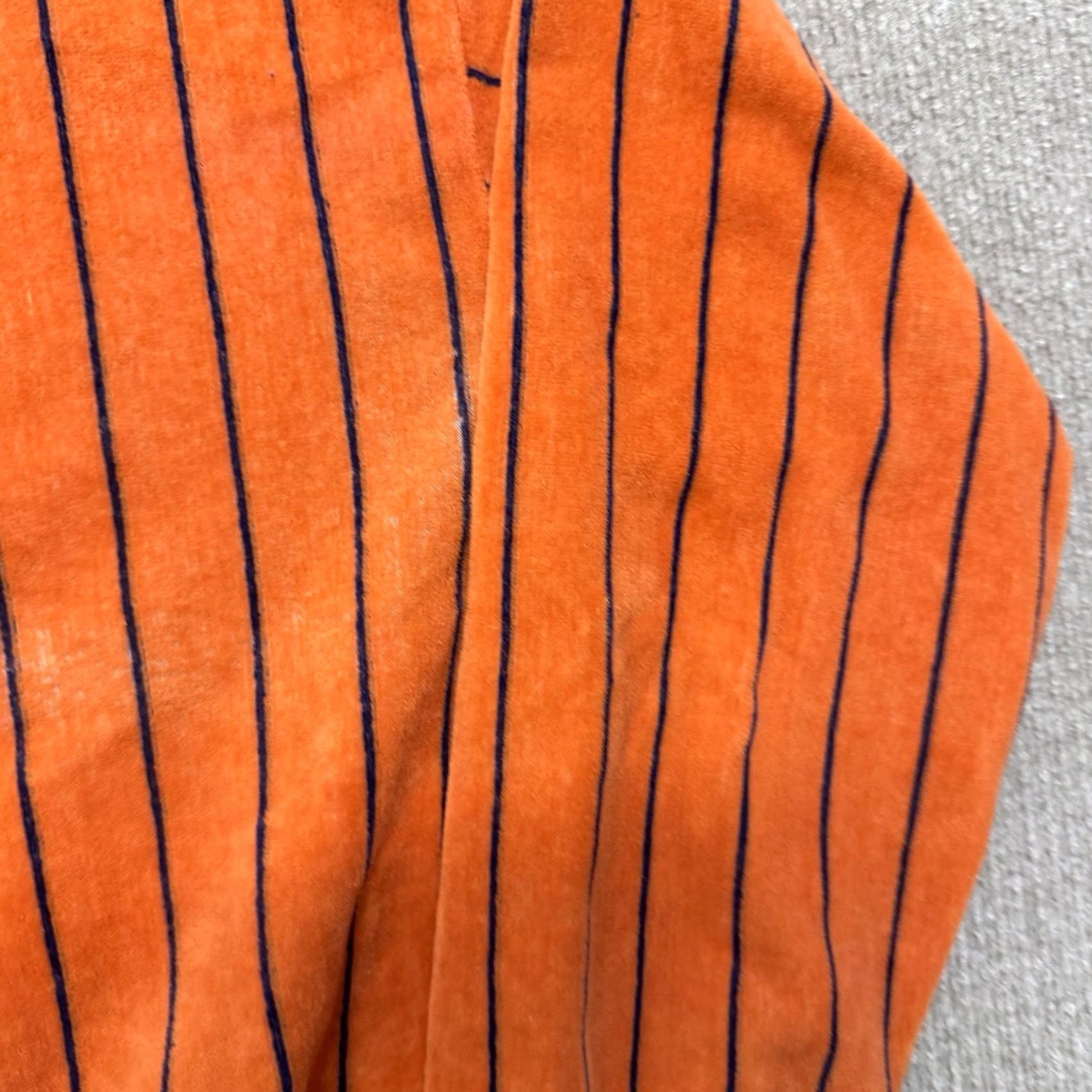 Velour VINTAGE Velour Striped Sweatshirt Mens M Orange Purple Crewneck Pullover 80s Camptown Size US M / EU 48-50 / 2 - 3 Thumbnail