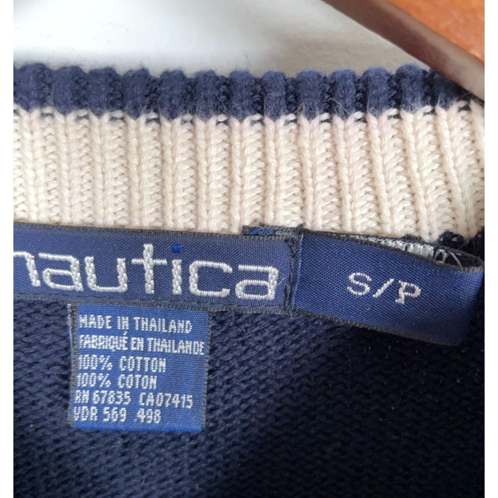 Nautica VINTAGE Nautica Yachting Sweater Shirt Mens Adult Small Dark Blue Embroidered Sailboat Knit 90s Nautical Pullover Size US S / EU 44-46 / 1 - 3 Thumbnail