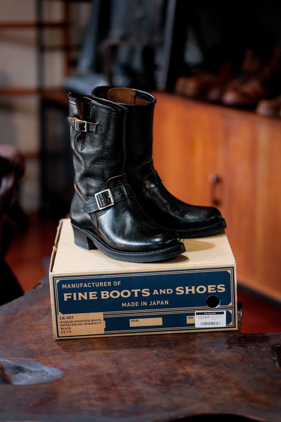 John Lofgren Wabash Engineer Shinki Hikaku Horsehide Boot Size US 7 / EU 40 - 1 Thumbnail