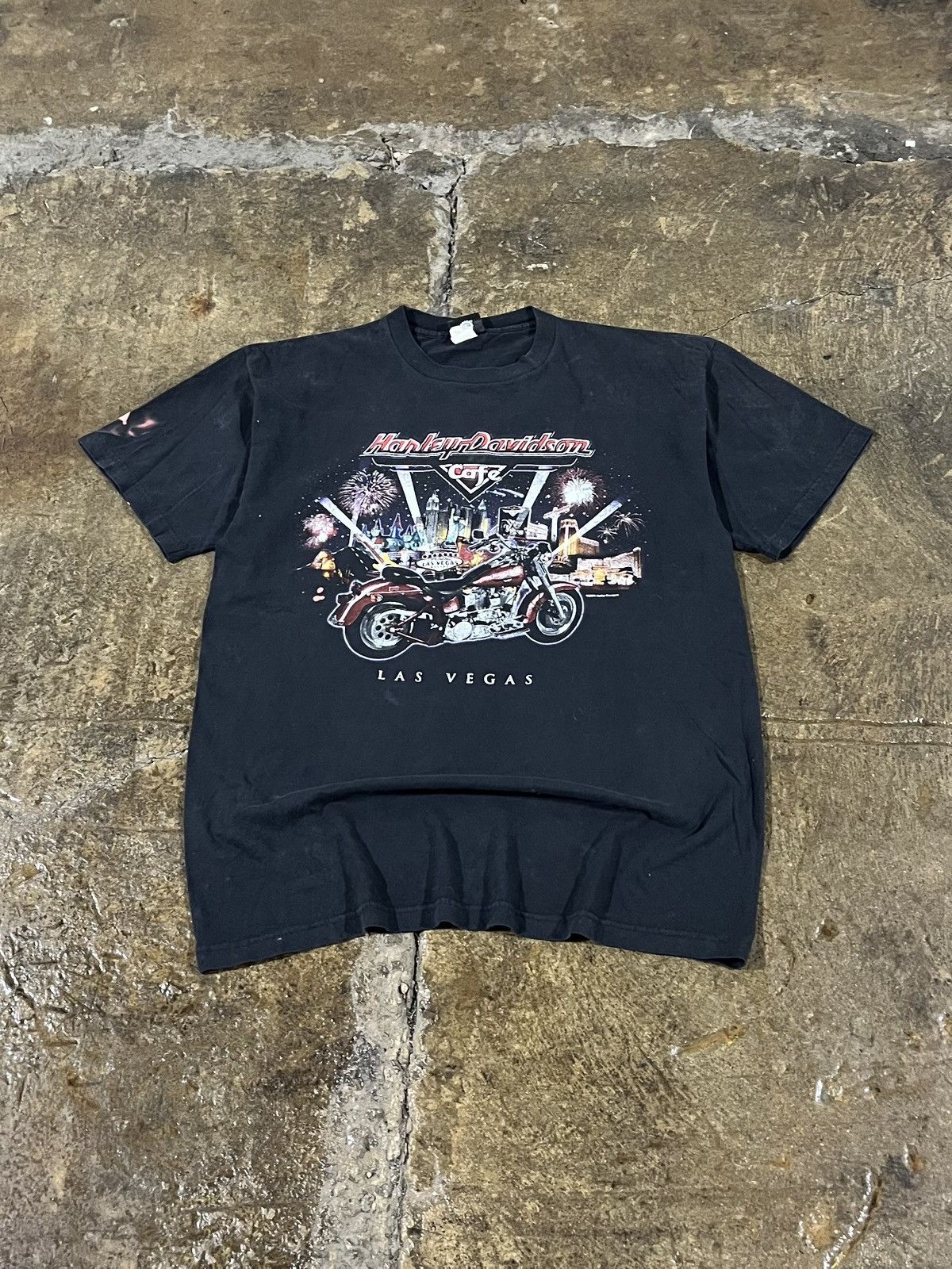 Harley Davidson × Vintage Crazy Vintage Harley Davidson Las Vegas Biker Tee Shirt Size US L / EU 52-54 / 3 - 1 Thumbnail