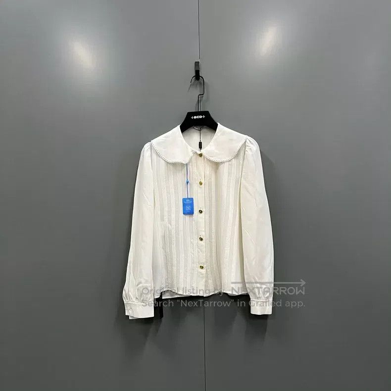 Miu Miu 38 Beige doll collar shirt