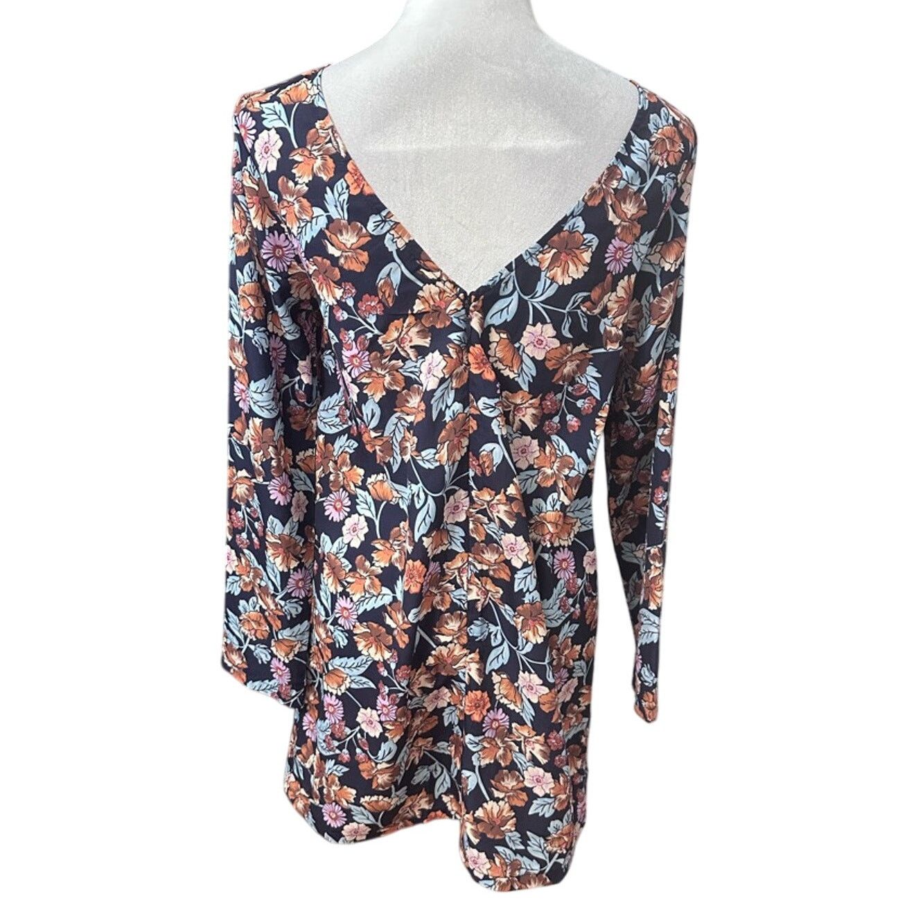 Other Halogen Sheath Dress V-Back Floral Mini Black/Multicolor S Size S / US 4 / IT 40 - 5 Thumbnail