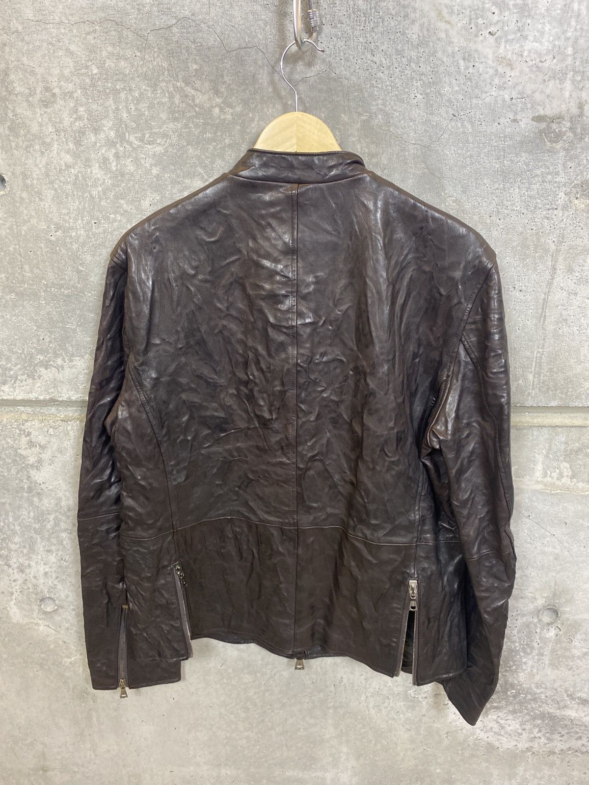 John Varvatos $2k John Varvatos Crinkle Leather Jacket w studded metal Size US L / EU 52-54 / 3 - 11 Thumbnail