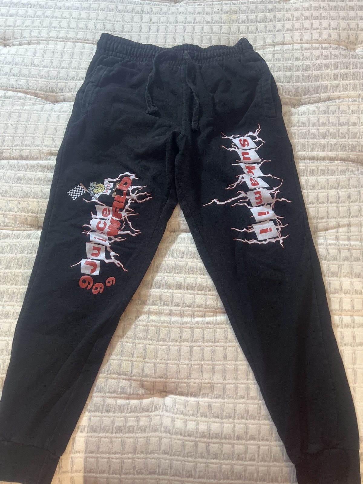 image of 999 Club x Sukamii Juice Wrld X Sukamii Joggers in Black, Men's (Size 33)