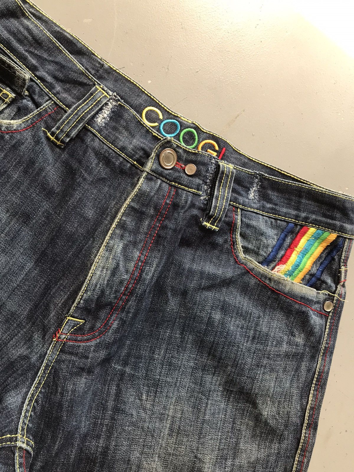 Coogi × Vintage Vintage Coogi crazy shoes embroidered rainbow loose denim Size US 36 / EU 52 - 6 Thumbnail