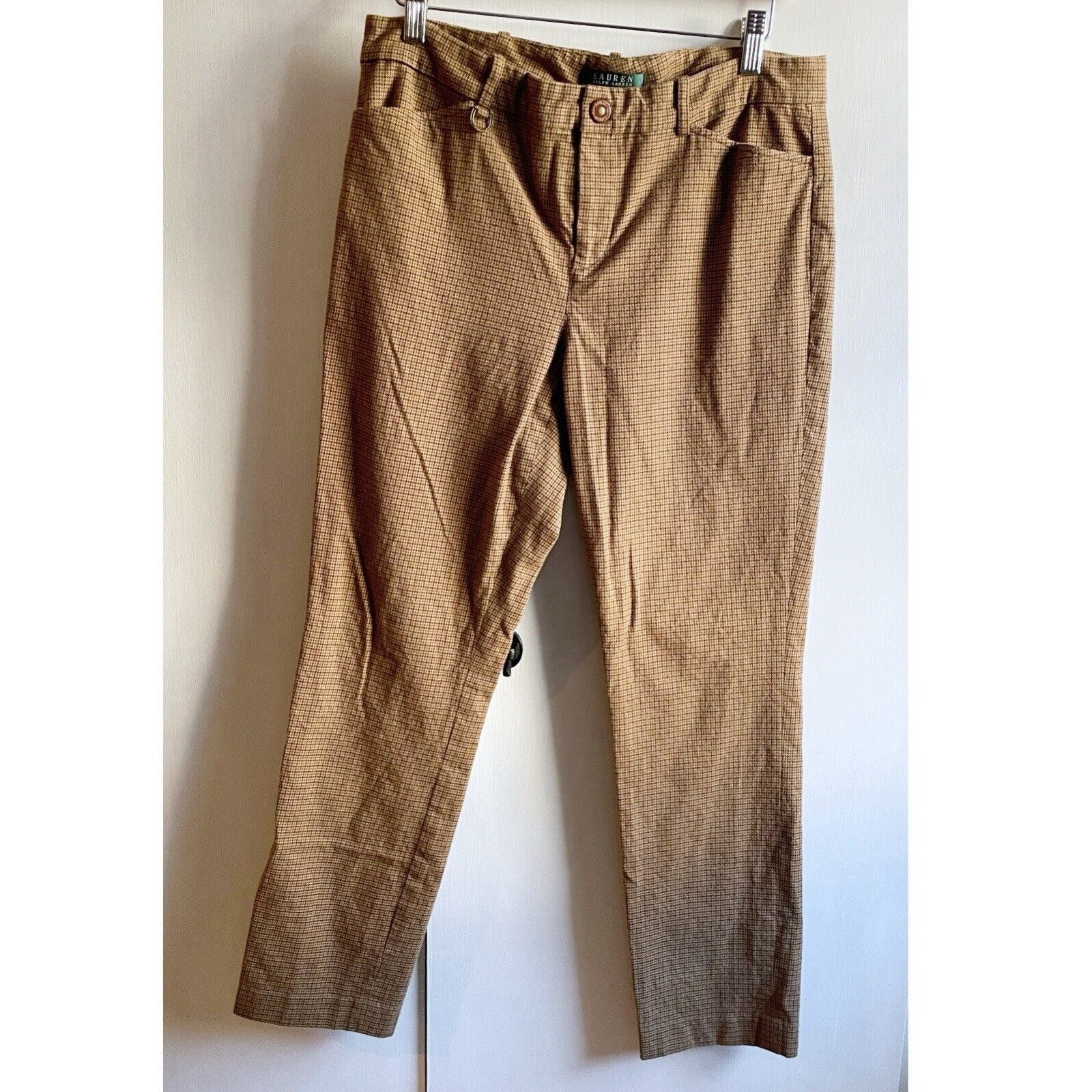 Lauren Ralph Lauren Lauren Ralph Lauren Pants Womens 10 Brown Plaid Tapered Size 32" / US 10 / IT 46 - 1 Thumbnail