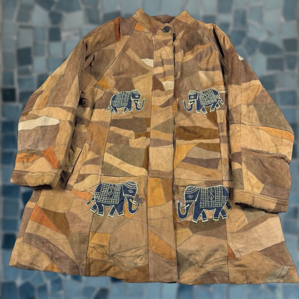 Etro Vintage Suede Patchwork Jacket Women's XL Y2K Crochet Boho Hippie Retro Leather Inner Leather Size XL / US 12-14 / IT 48-50 - 1 Thumbnail